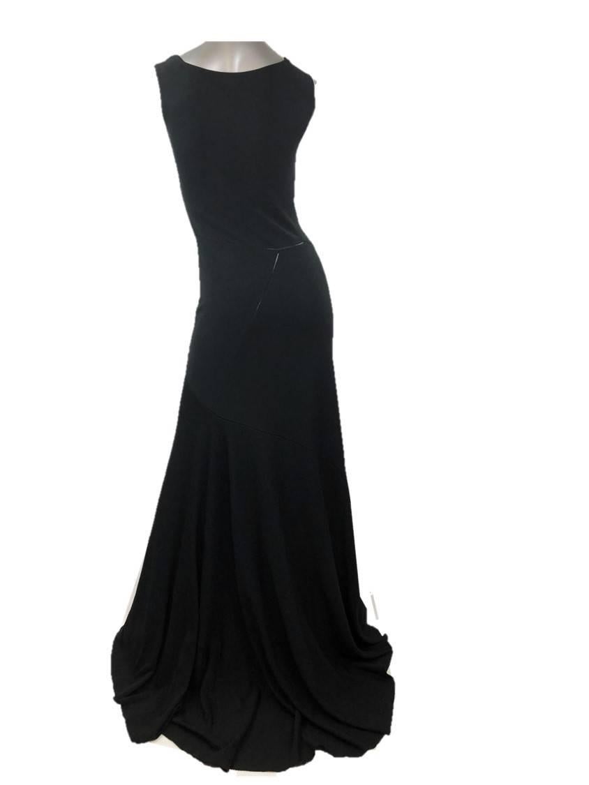 Azzedine Alaia Jet Black Sleeveless Gown, Medium For Sale 1
