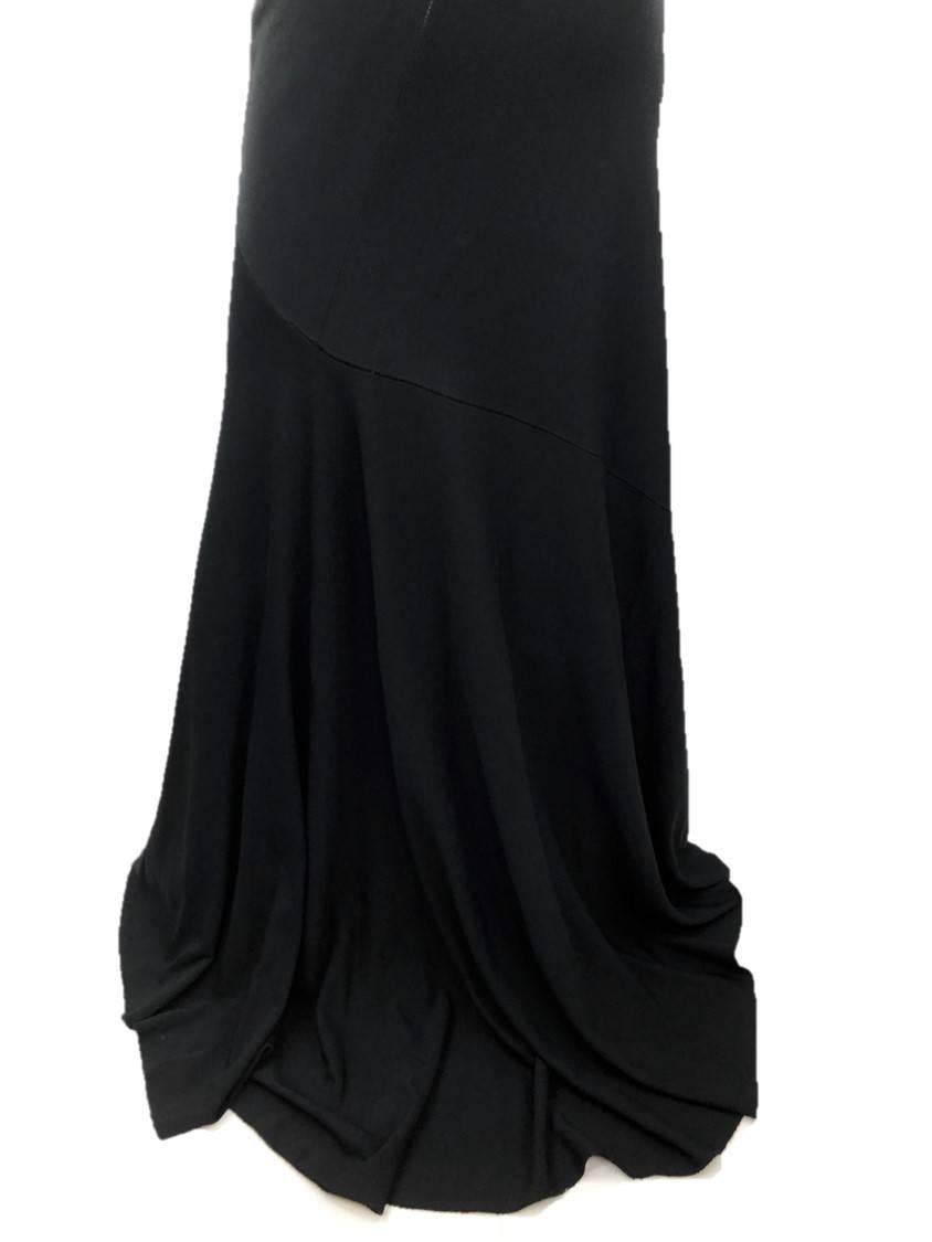 Azzedine Alaia Jet Black Sleeveless Gown, Medium For Sale 4