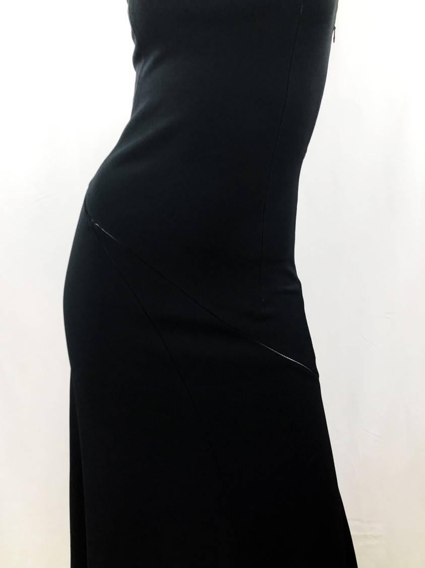 Azzedine Alaia Jet Black Sleeveless Gown, Medium In Excellent Condition For Sale In Newport, RI