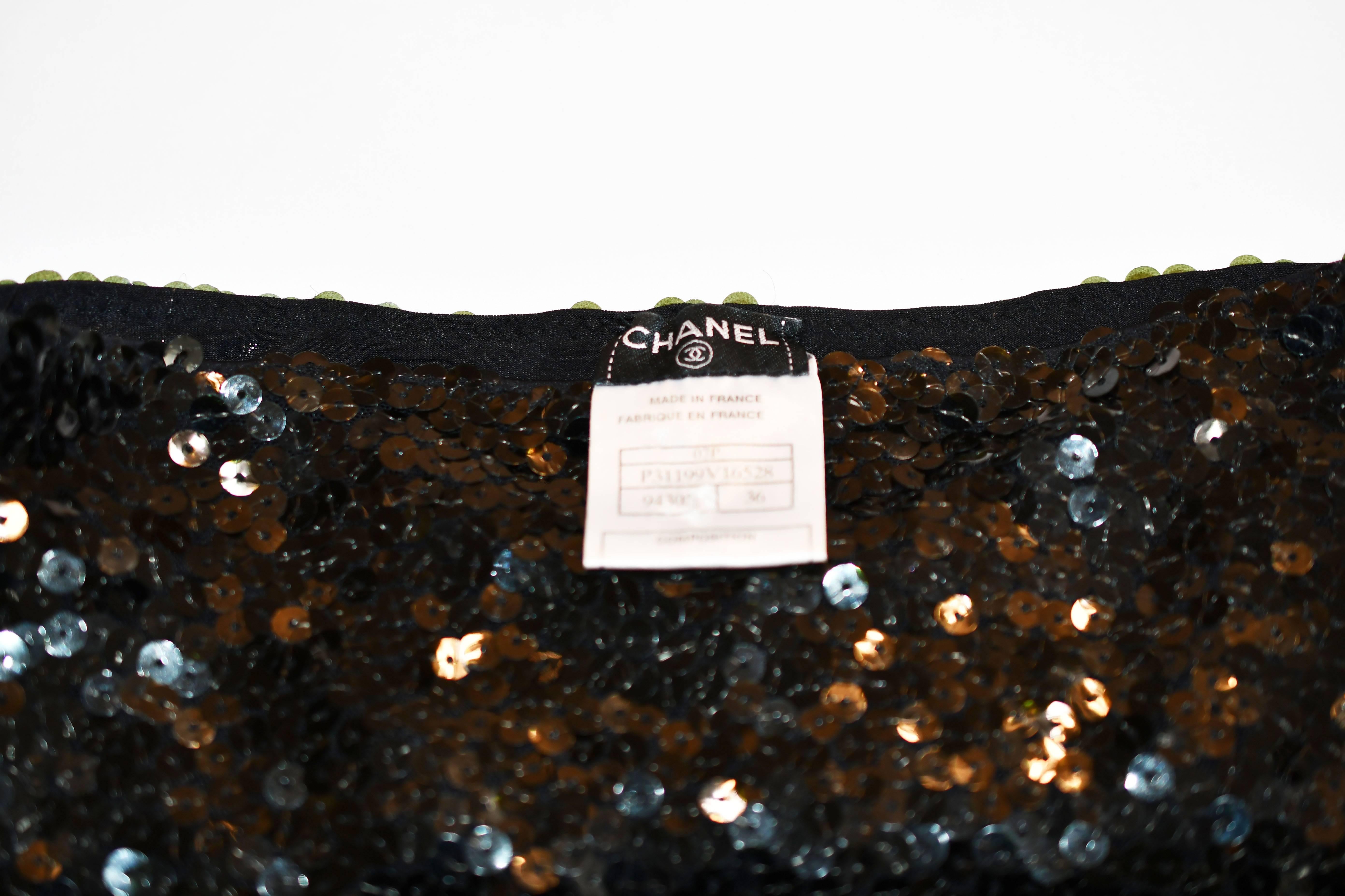 Chanel Black Sequin Short Shorts, Spring 2007 Runway For Sale 1