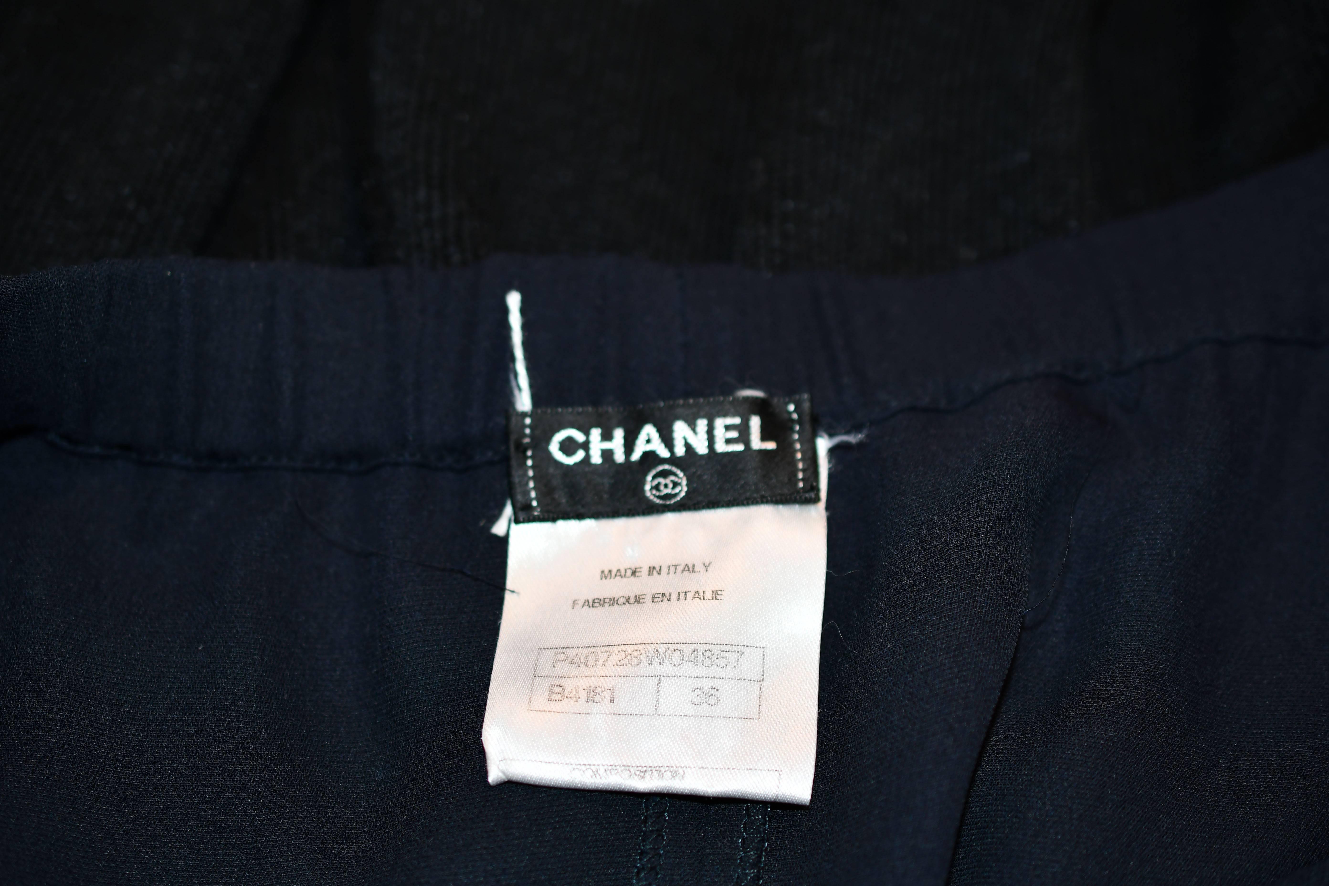 Chanel Strapless Sexy Romper in Navy and Black For Sale 1