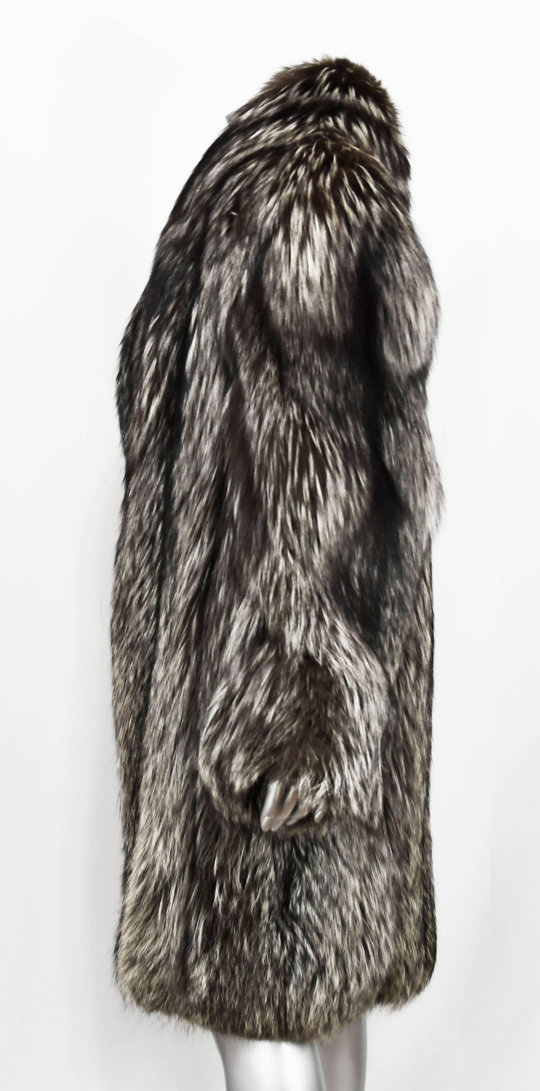 Silver Fox Fur Coat For Sale 1
