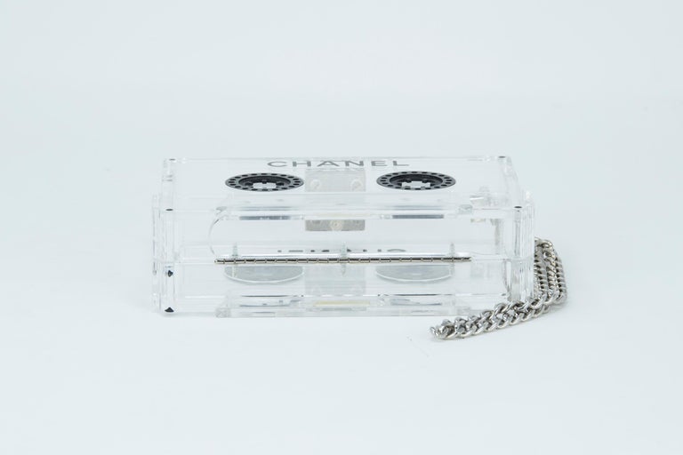 Chanel Clear Cassette Tape Lucite Clutch at 1stDibs