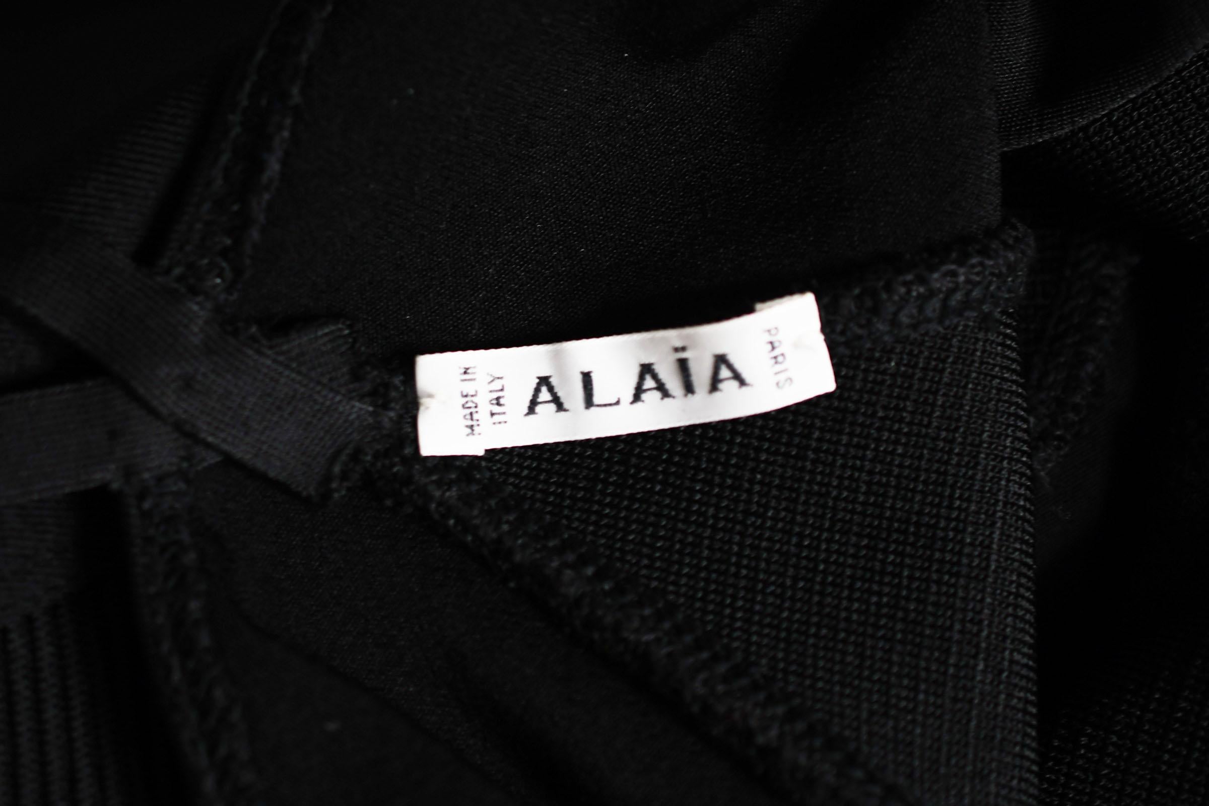 Vintage Alaia Fitted Black Strappy Dress - Size S For Sale 2