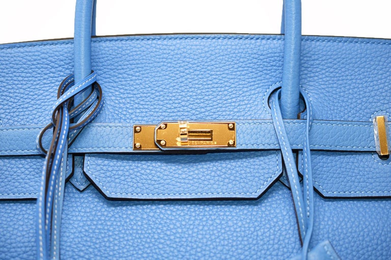 Hermes Birkin Bag 40cm Blue Paradise Clemence GHW For Sale at 1stDibs ...