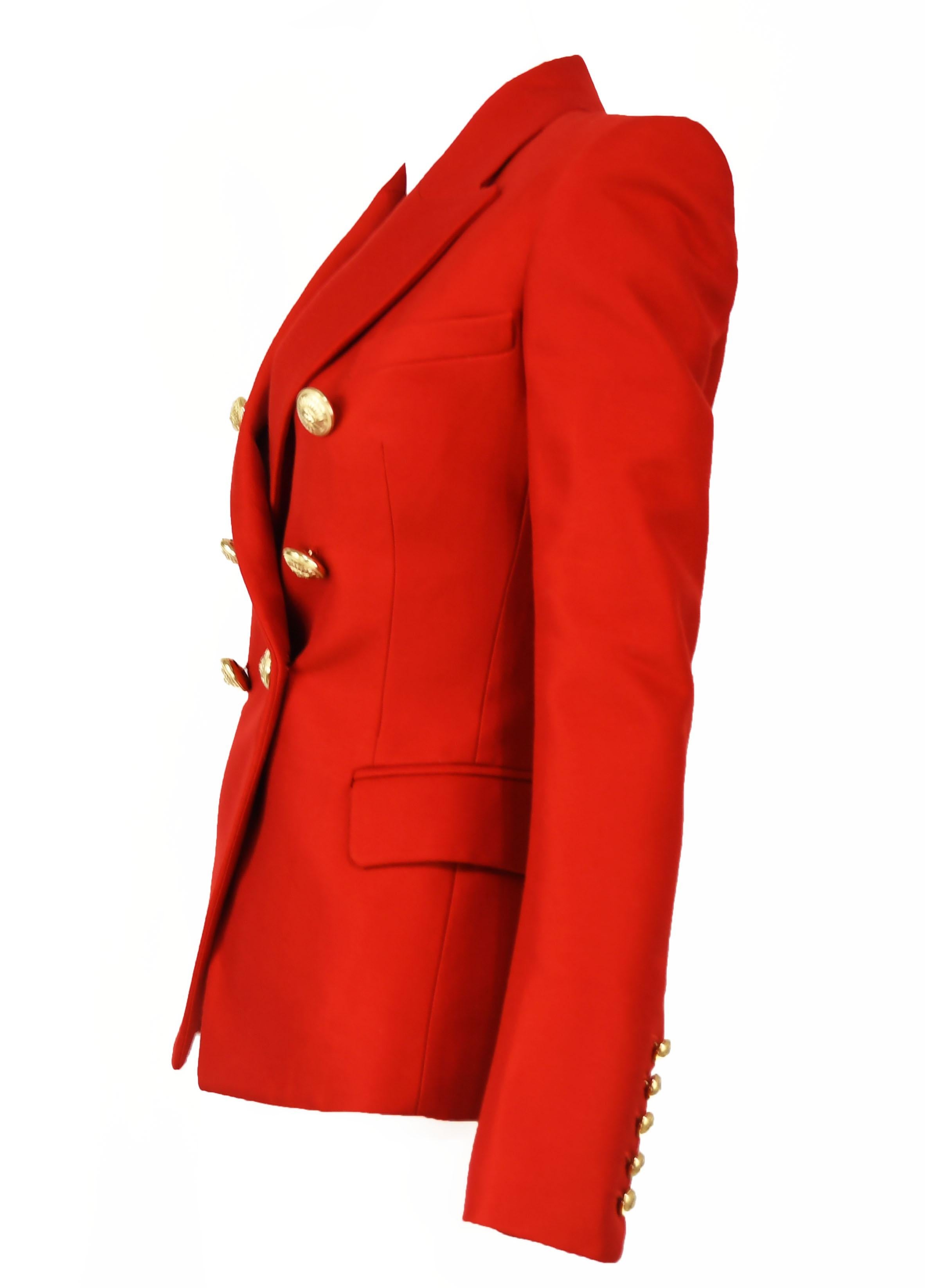 red balmain blazer