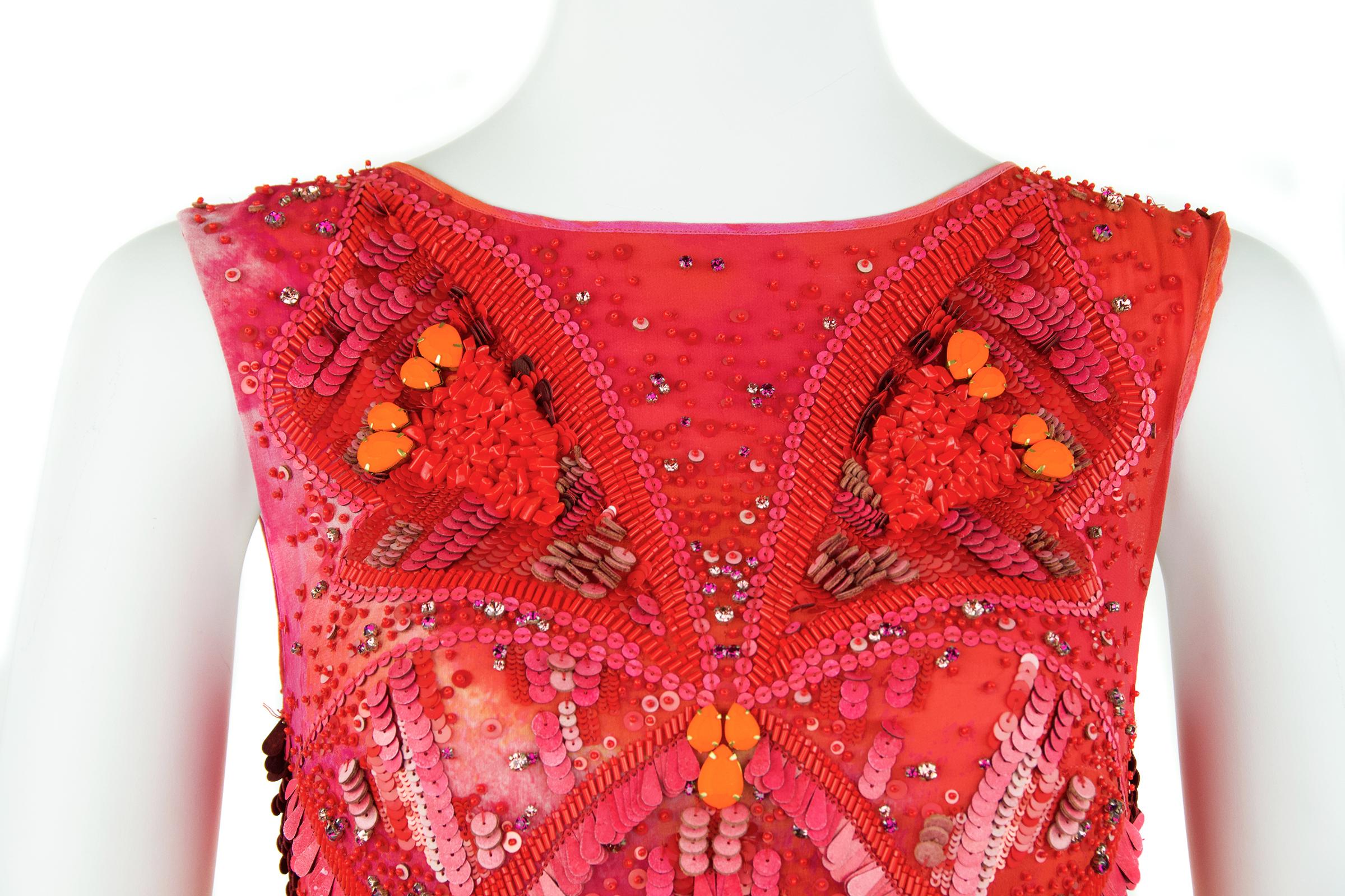 Matthew Williamson Coral Dress 15th Anniversary Celebration - Size UK 8 For Sale 1