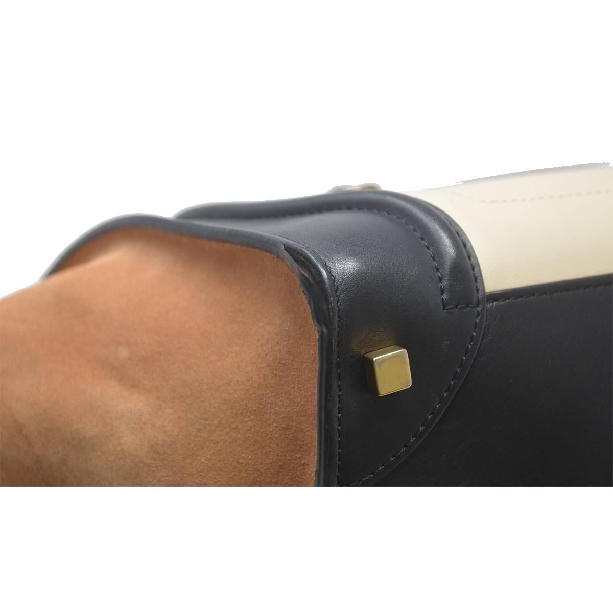Women's Celine Mini Luggage Leather & Suede Tote Handbag