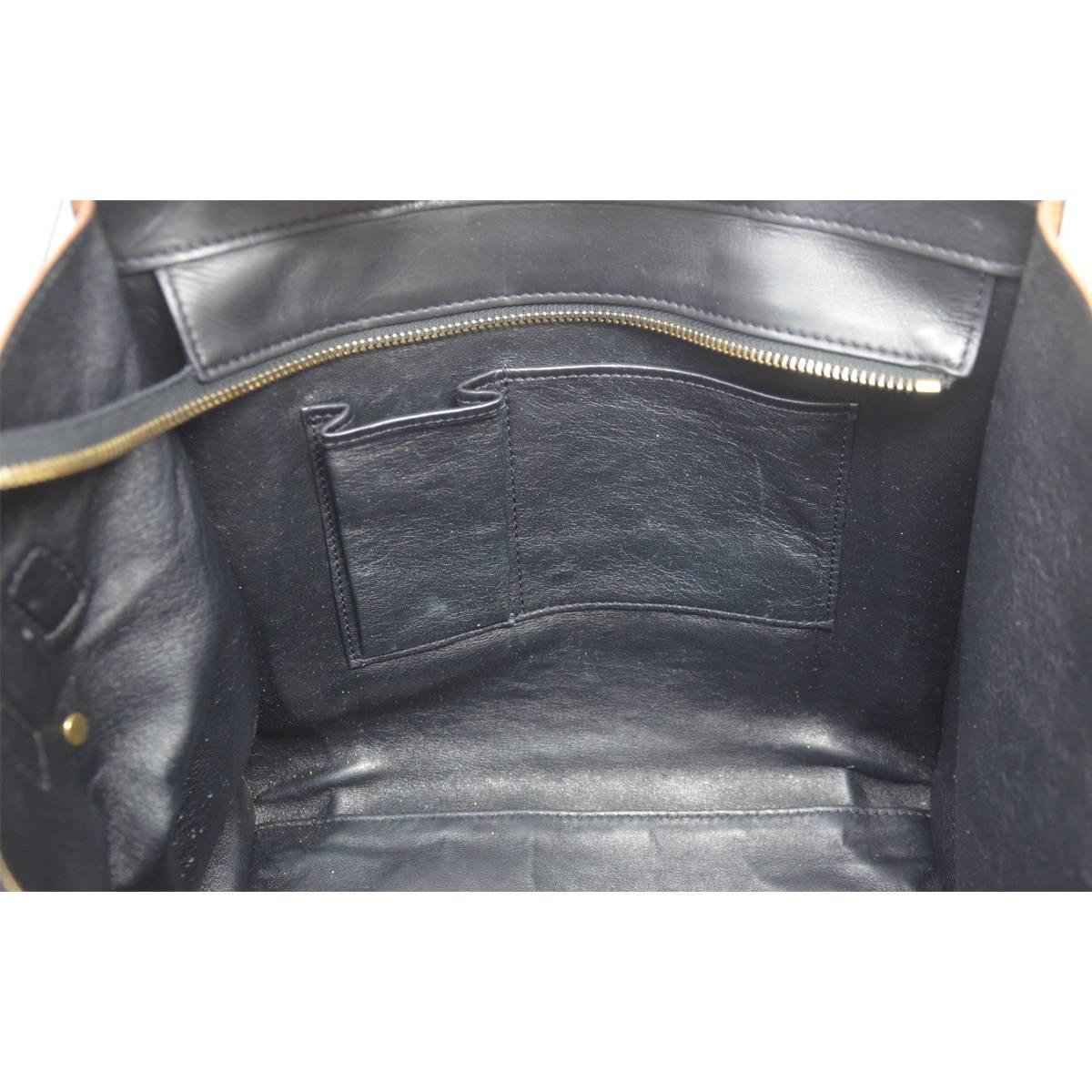 Celine Mini Luggage Leather & Suede Tote Handbag 2