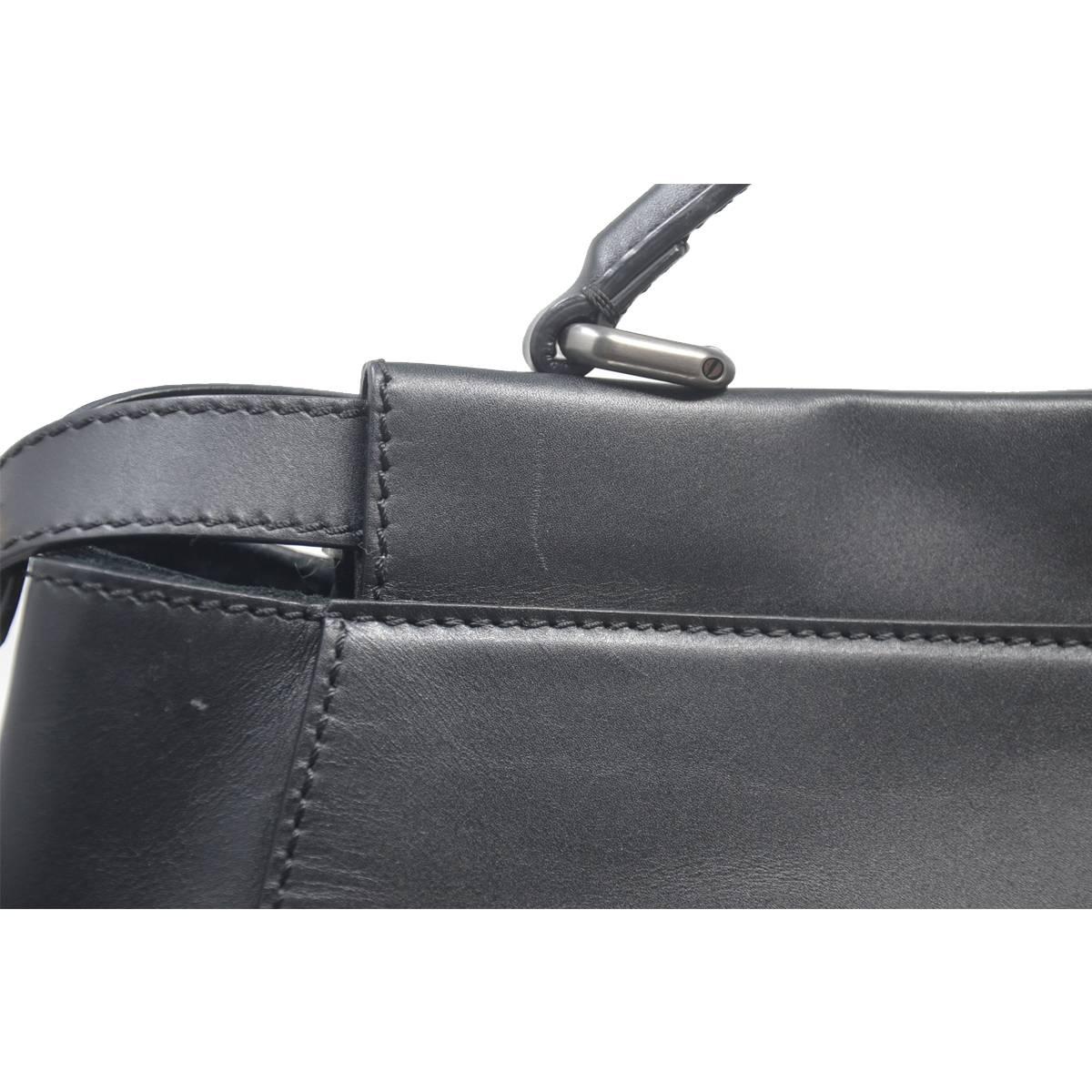 Fendi Large Peekaboo Black leather Handbag 4