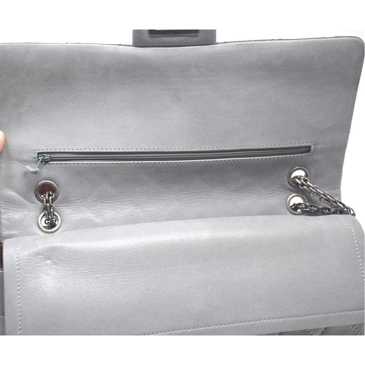 Women's CHANEL Two-Toned Brown/Grey 2.55 Reissue Classic 227 Flap Handbag