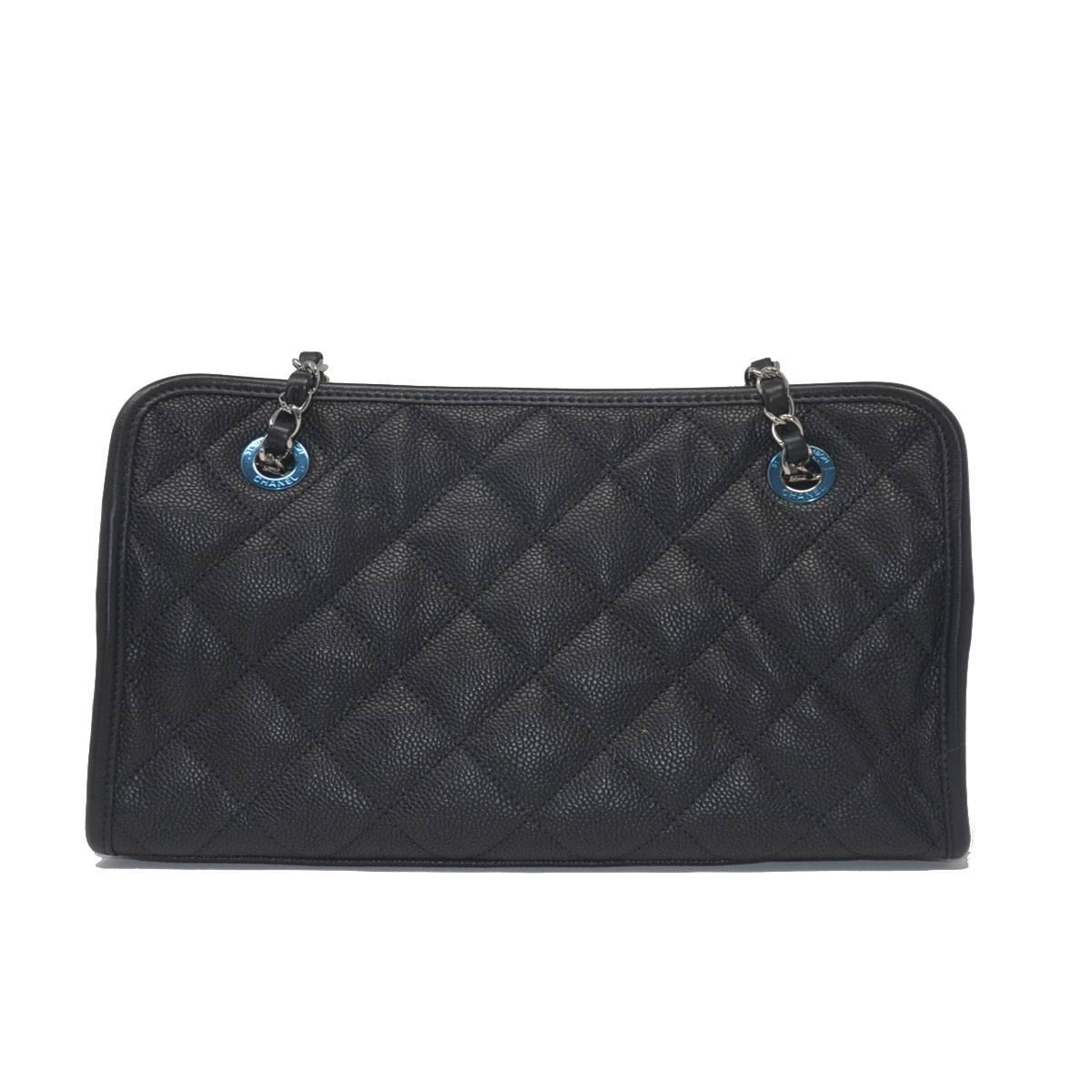 Chanel Black Caviar Small Shoulder Bag   In Excellent Condition In Boca Raton, FL