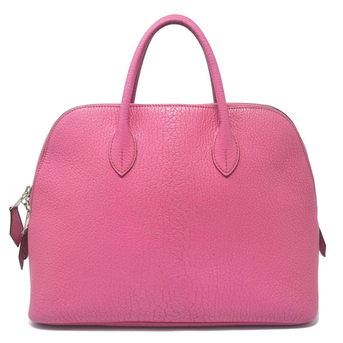 Pink HERMES Web Bolide 1923 Fuschia 31 Handbag