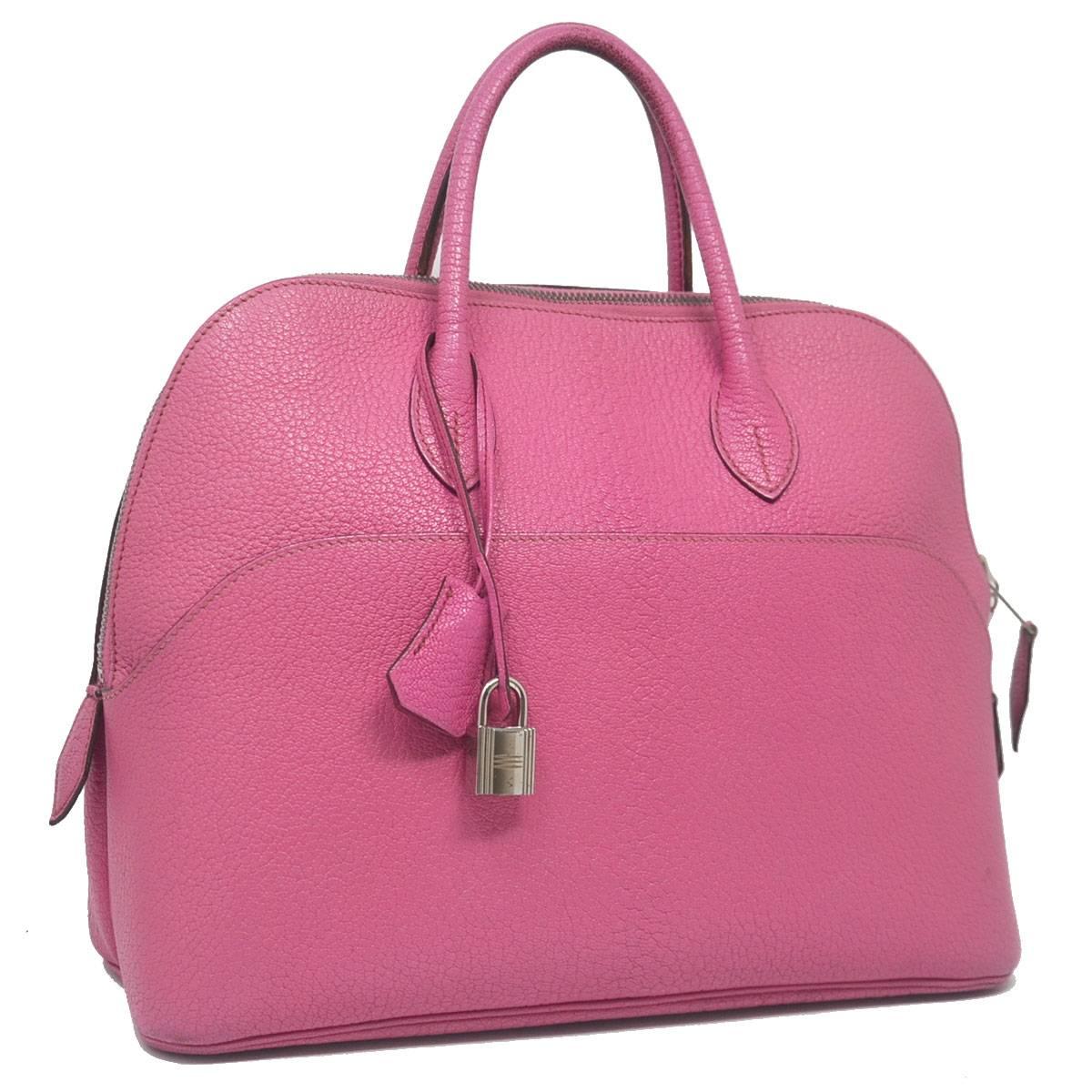 Company - HERMES 
Model - Web Bolide 1923 Fuschia 31
Color - Fuschia
Date Code - J Square
Material - Leather 
Measurements - 12