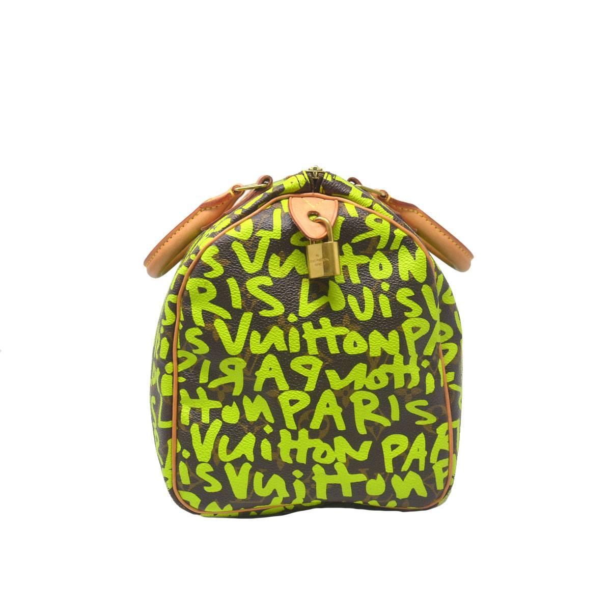 louis vuitton green graffiti bag