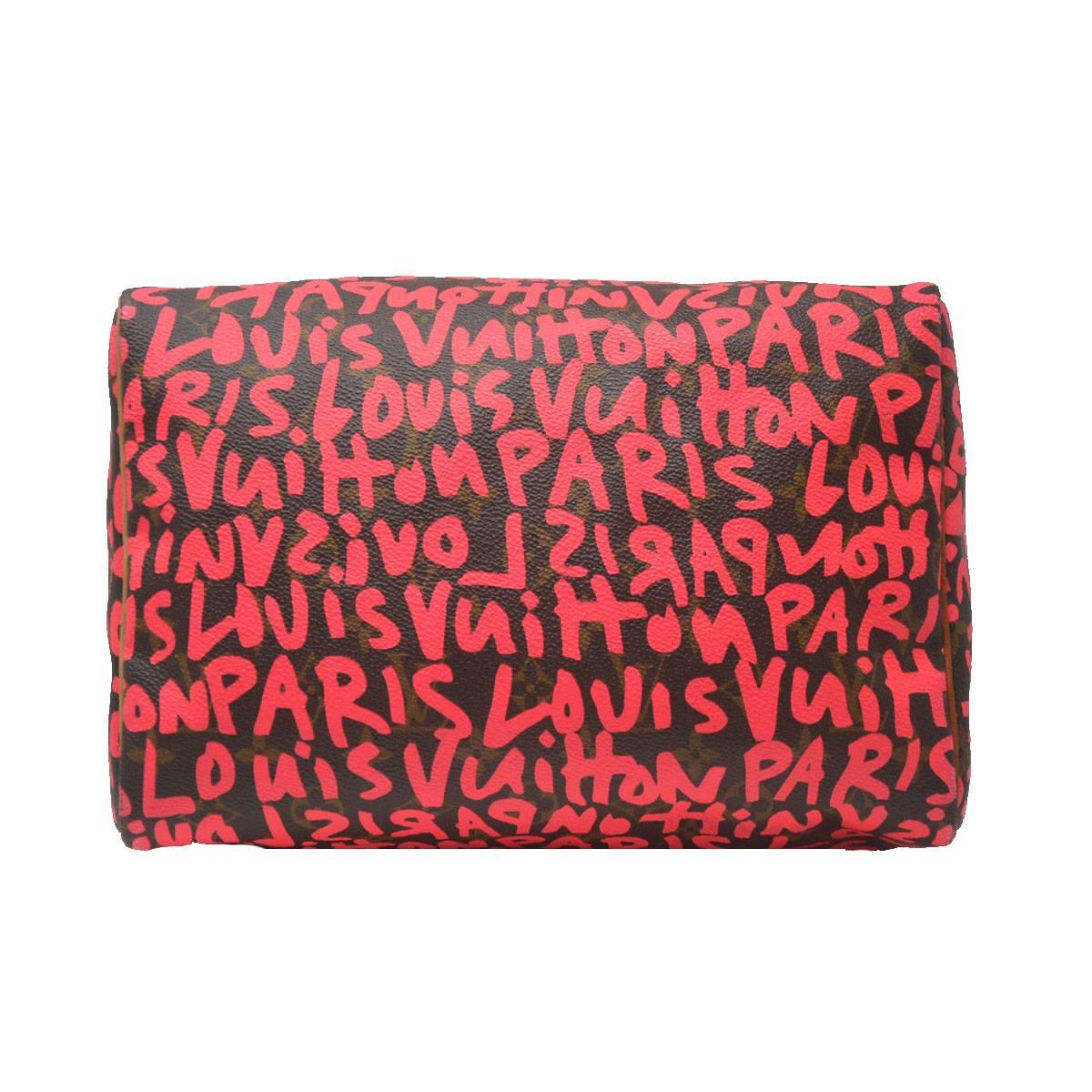 Louis Vuitton Speedy 30 Grifiti Pink Limited Edition Stephen Sprouse Handbag 1