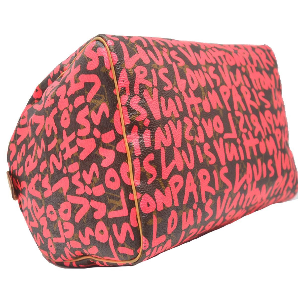 Louis Vuitton Speedy 30 Grifiti Pink Limited Edition Stephen Sprouse Handbag 3