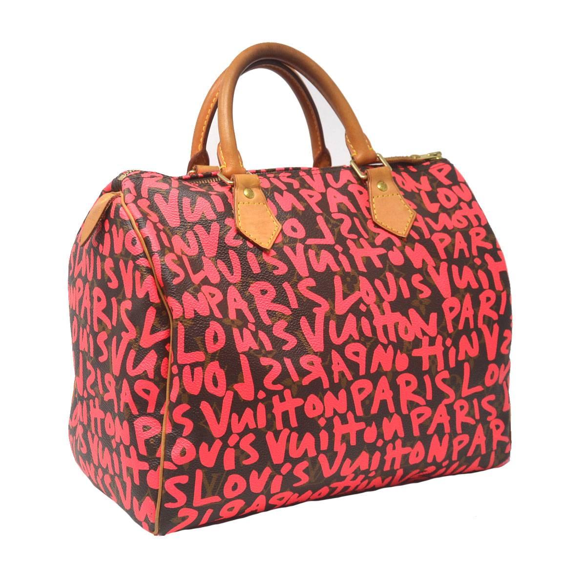 Louis Vuitton Speedy 30 Grifiti Pink Limited Edition Stephen Sprouse Handbag 4