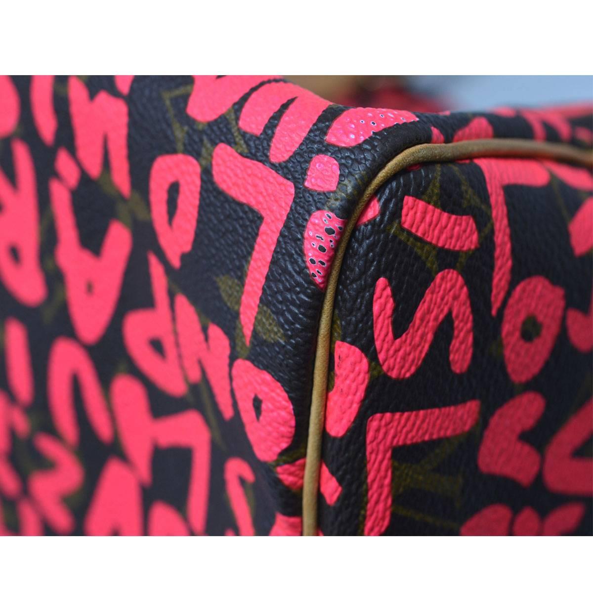 Louis Vuitton Speedy 30 Grifiti Pink Limited Edition Stephen Sprouse Handbag 5