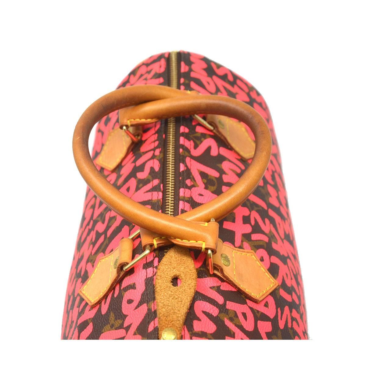 Louis Vuitton Speedy 30 Grifiti Pink Limited Edition Stephen Sprouse Handbag 2