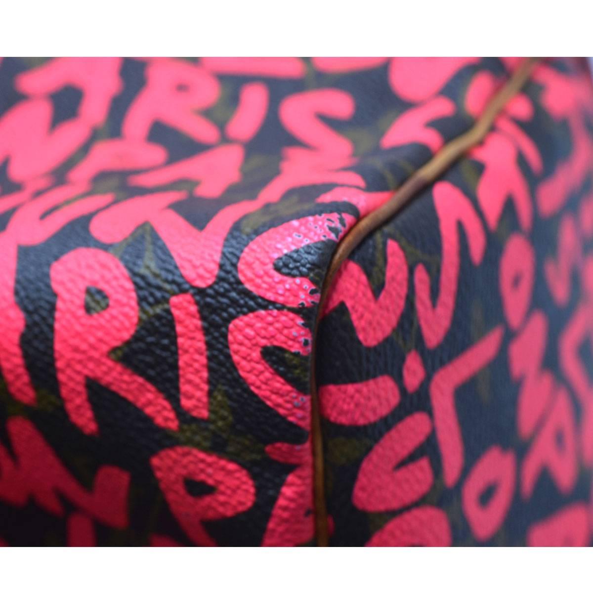 Louis Vuitton Speedy 30 Grifiti Pink Limited Edition Stephen Sprouse Handbag 6