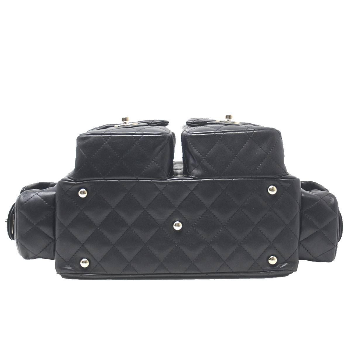Women's Chanel Cambon Reporter Black Leather Shoulder bag