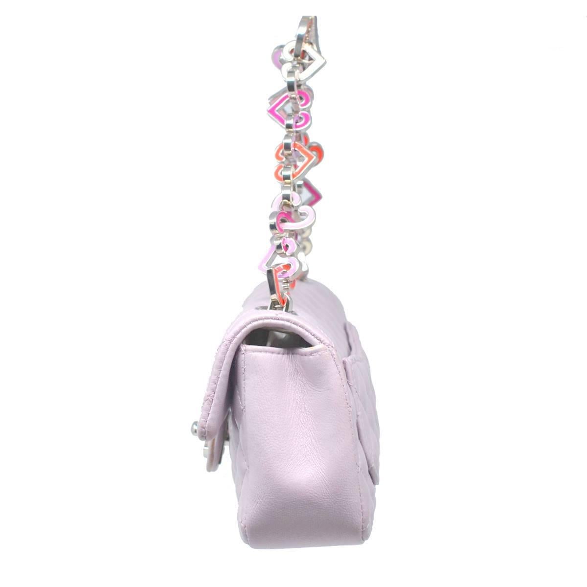 Company-Chanel
Model-Mini Valentine Lilac Handbag
Color-Lilac ( purple)
Date Code-8839471
Material-Leather
Measurements-6