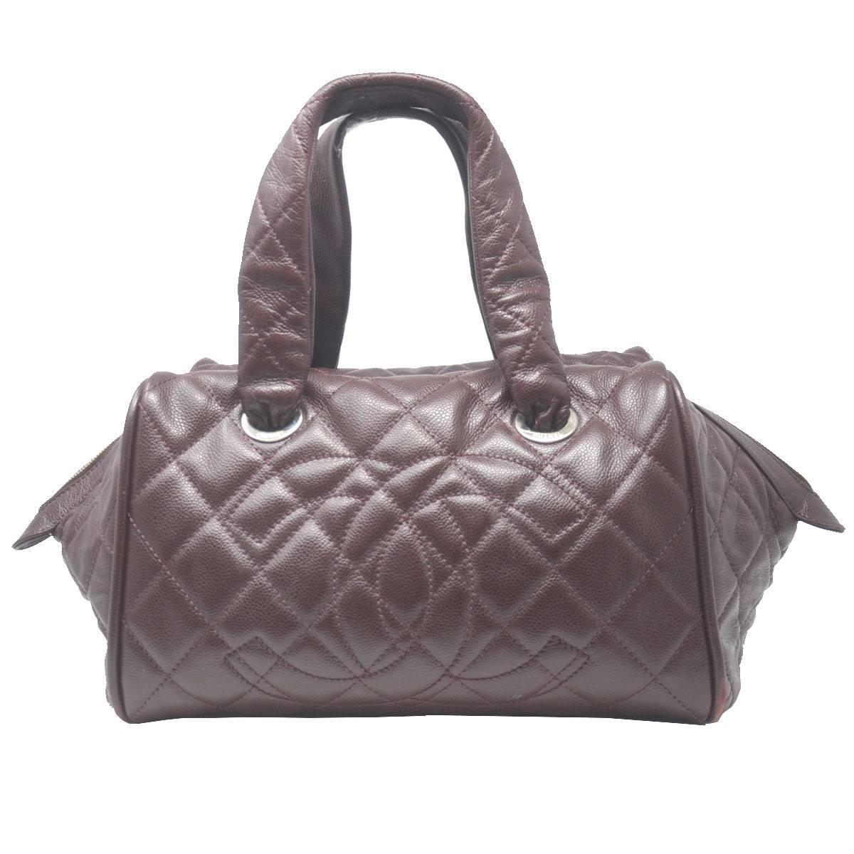 Chanel Burgundy Large Satchel Handbag