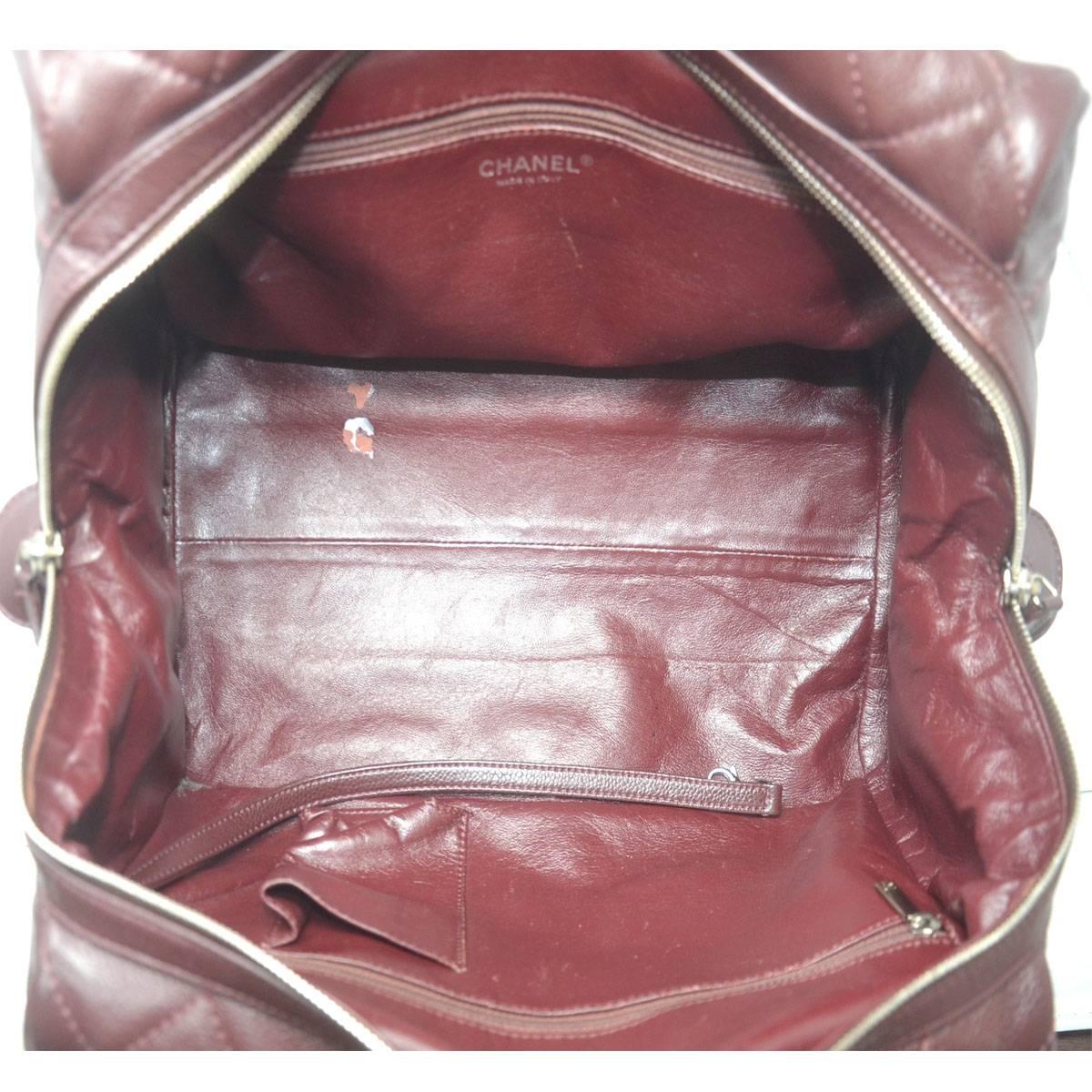 Chanel Burgundy Large Satchel Handbag 2