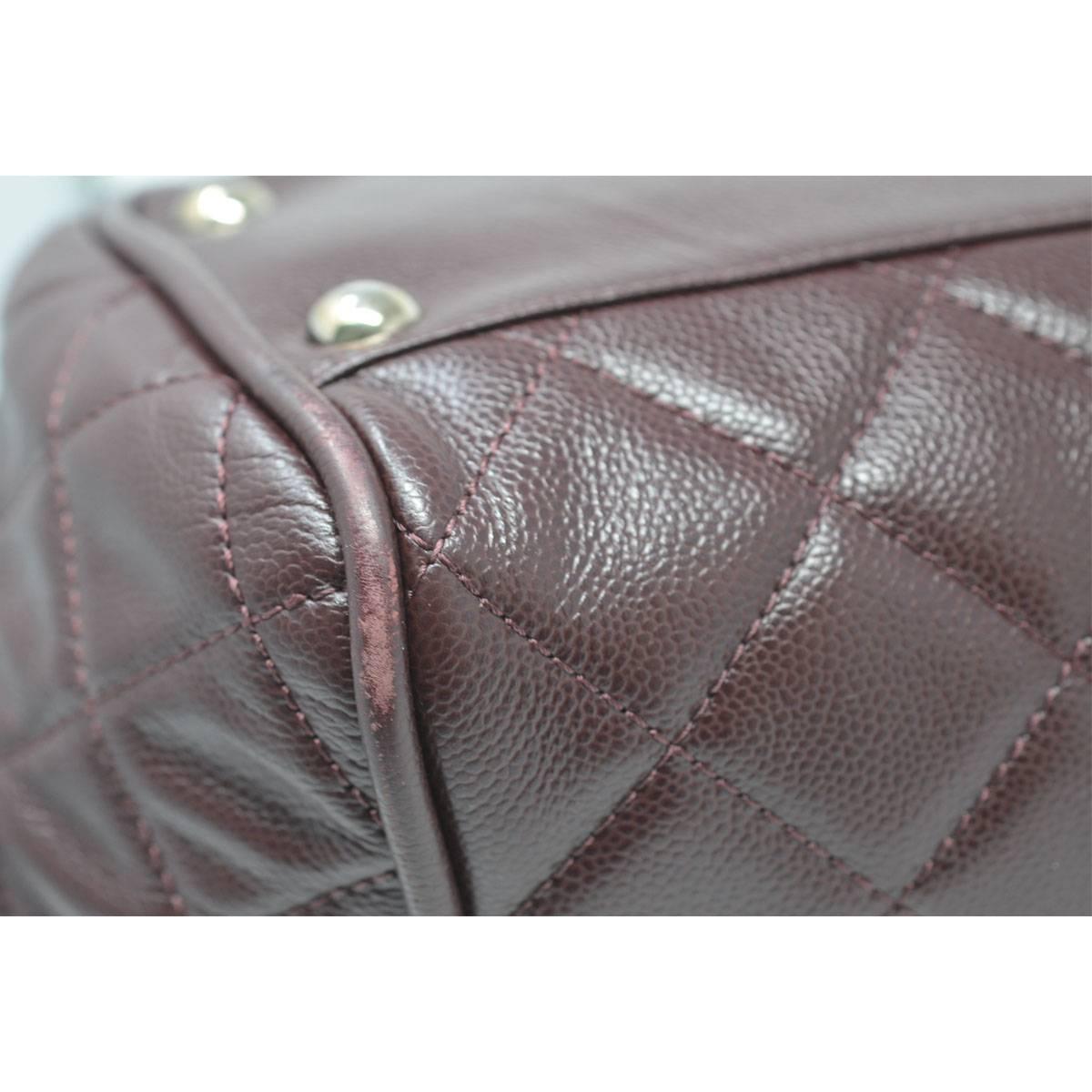 Chanel Burgundy Large Satchel Handbag In Excellent Condition In Boca Raton, FL