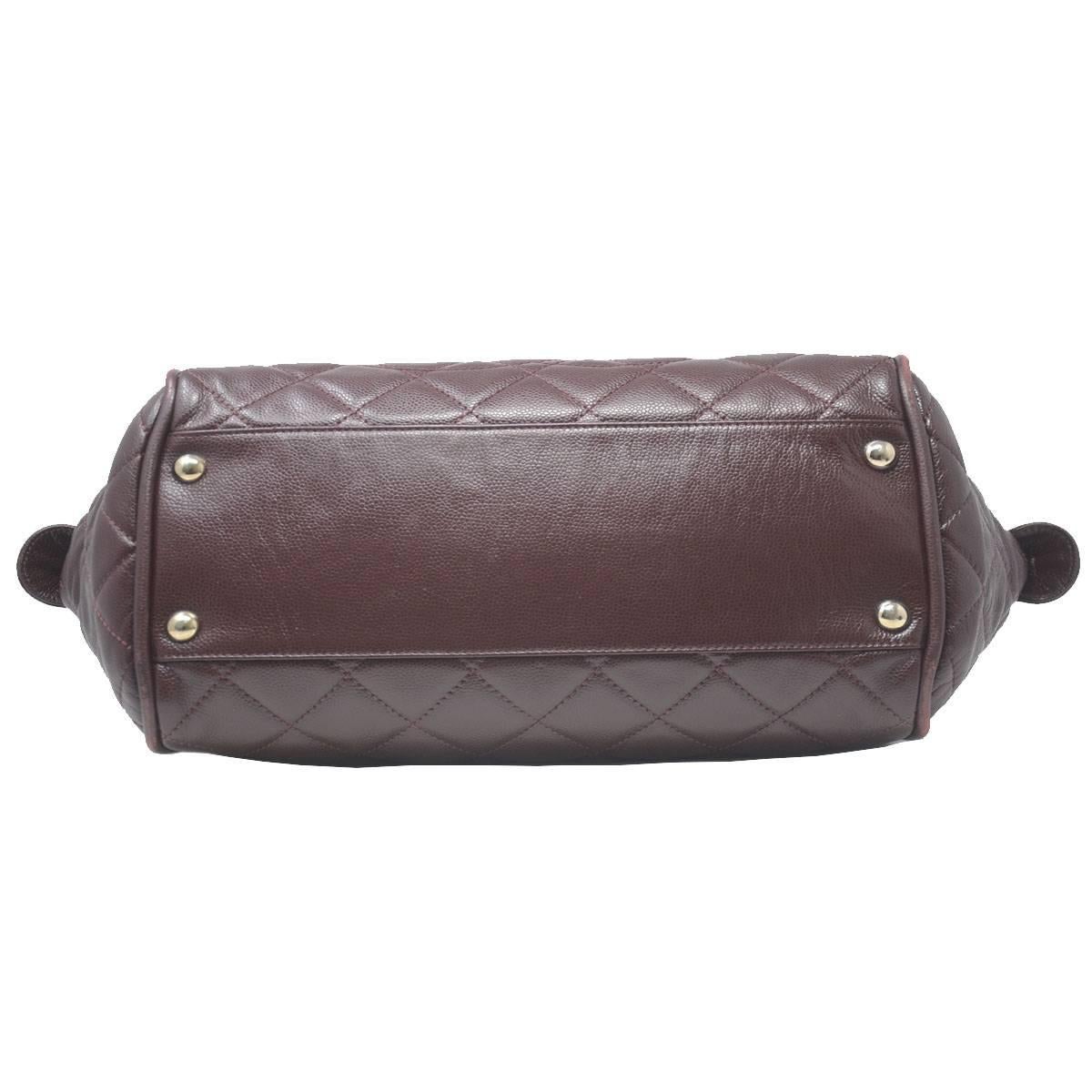 Gray Chanel Burgundy Large Satchel Handbag