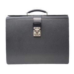 Louis Vuitton Black Taiga Leather Pilots Briefcase