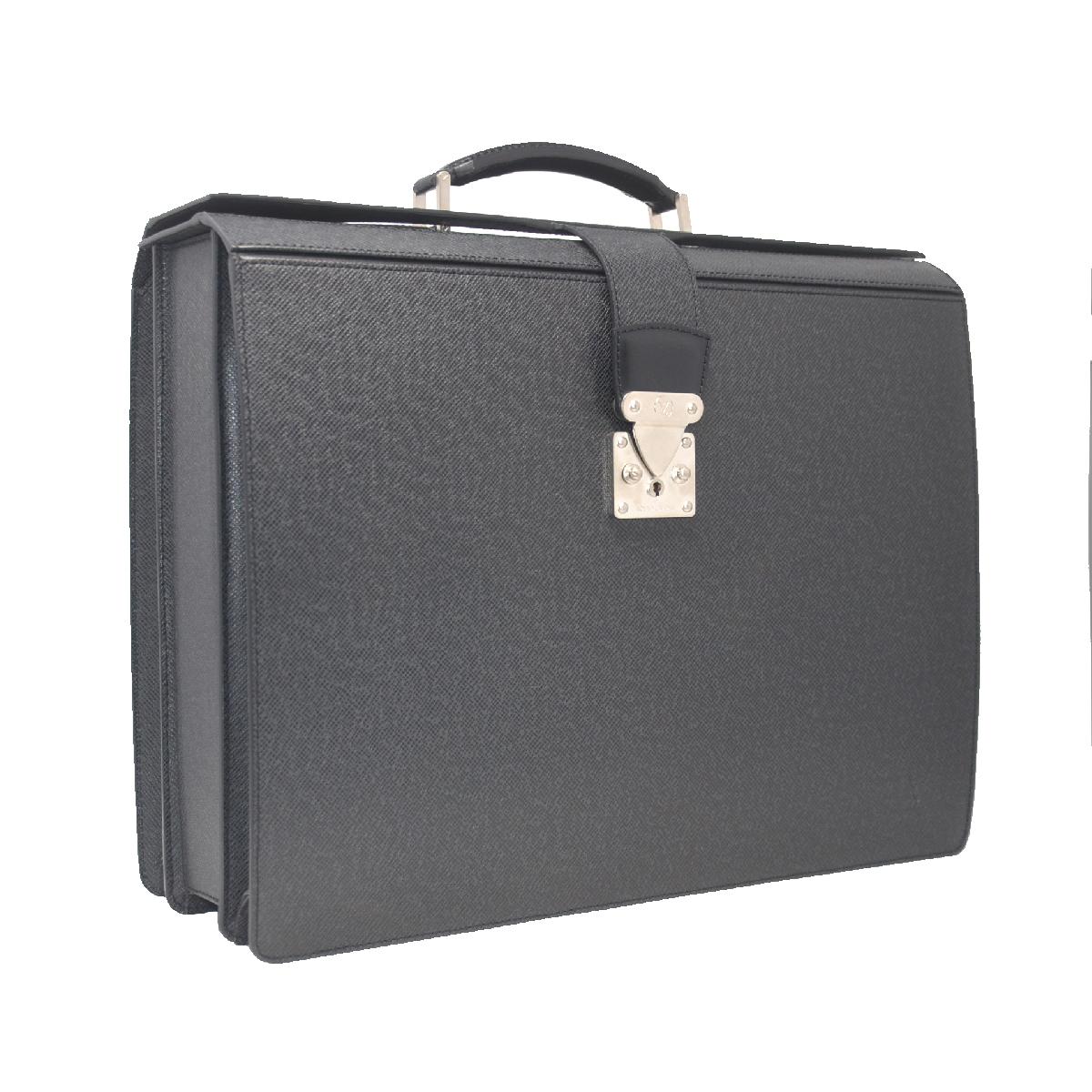 Company-Louis Vuitton 
Model-Taiga Leather Pilots Briefcase 
Color-Black 
Date Code-RI0063
Material-Taiga Leather
Measurements-16.5