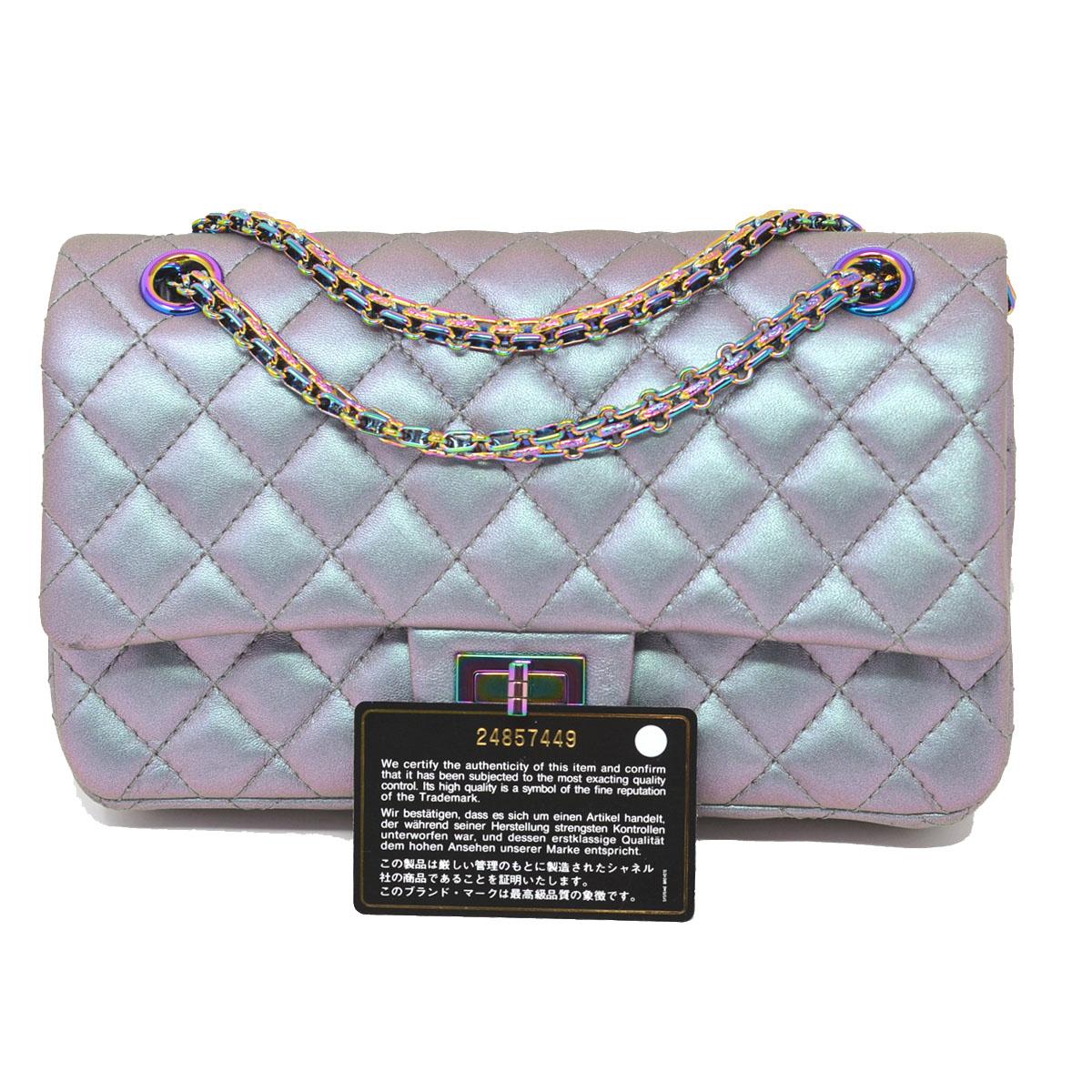Chanel Iridescent 2.55 Reissue Double Flap Shoulder Bag With Card 2