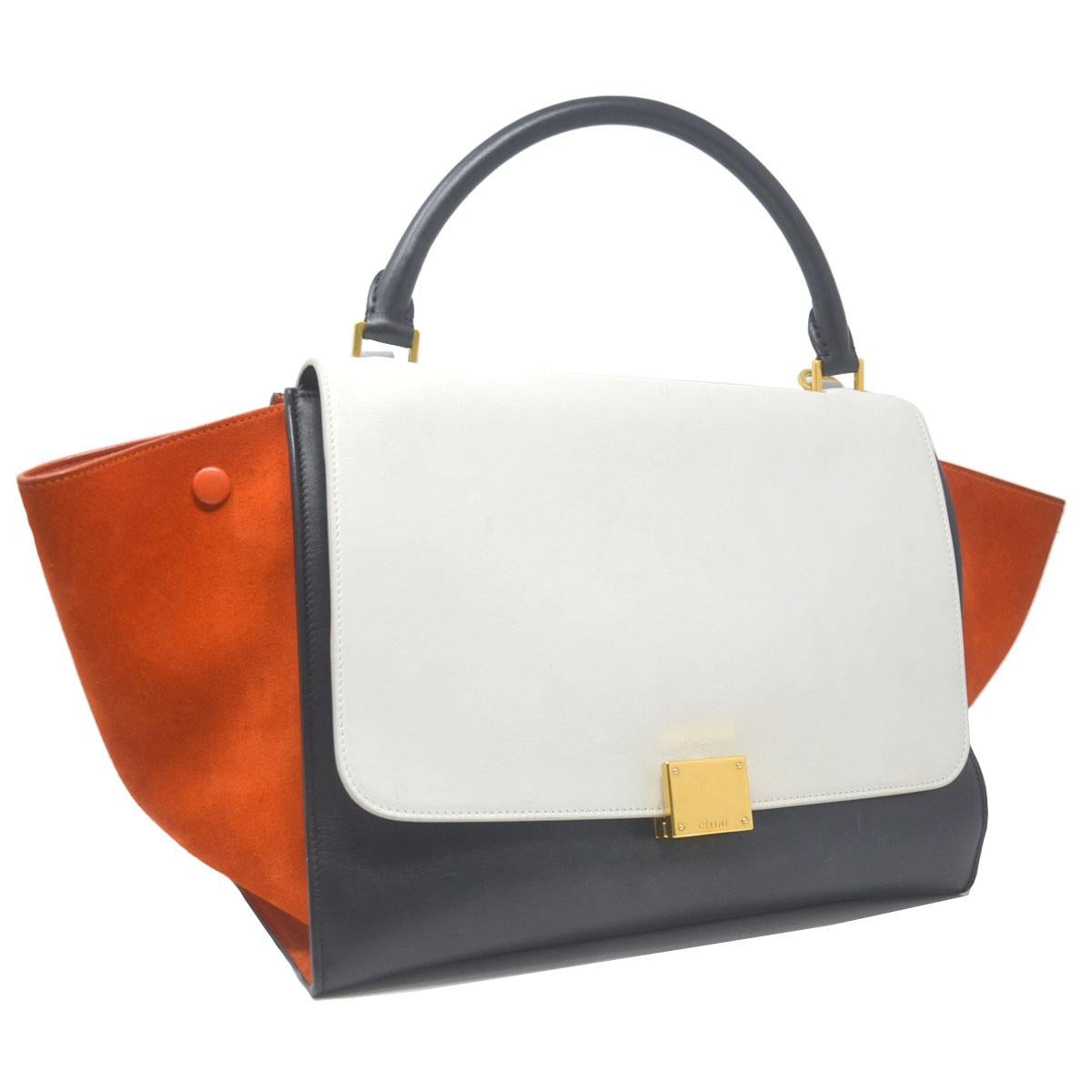 Handtasche aus Wildleder und Leder von Celine Trapez Medium Tri-Color im Angebot 2