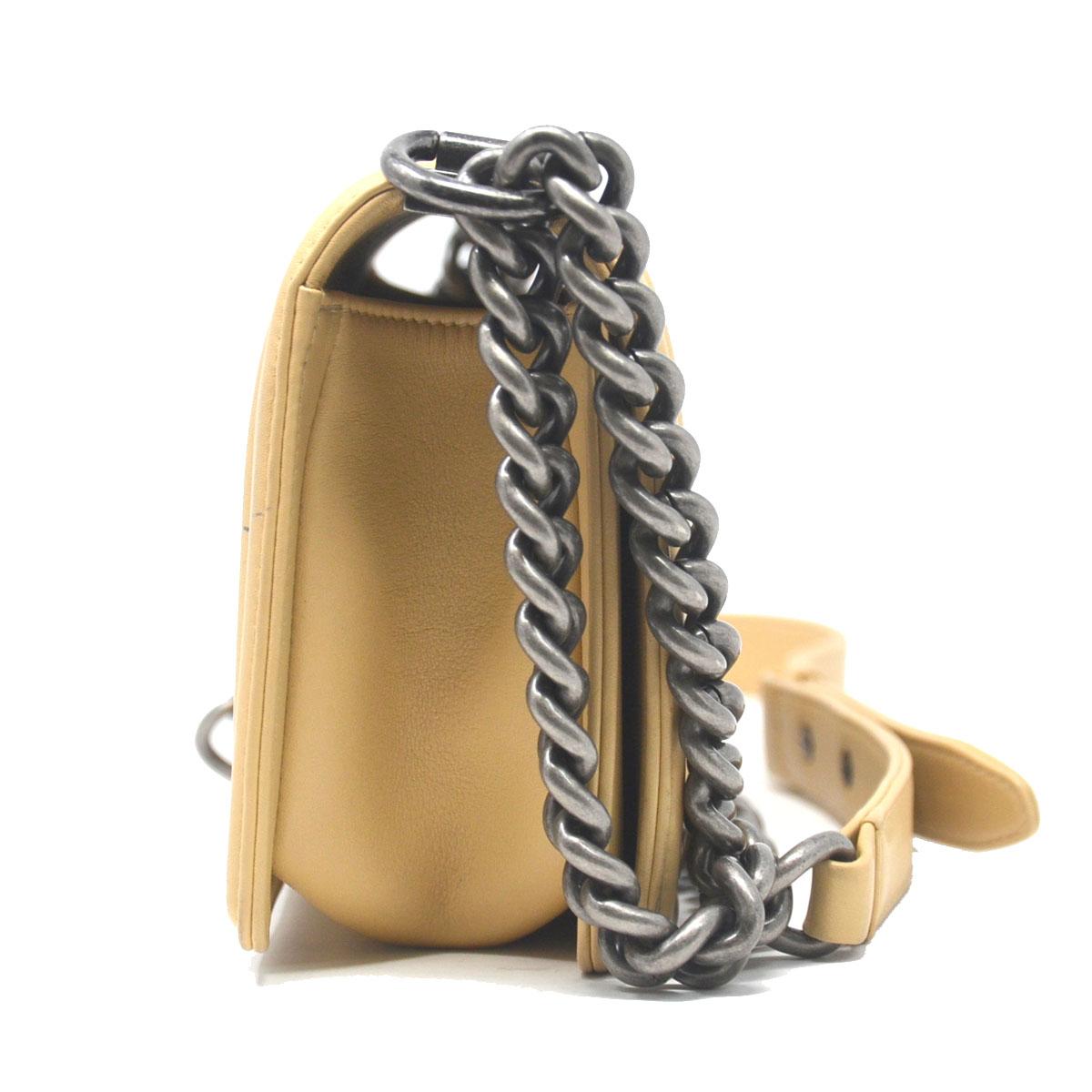 Women's Chanel Small Beige Cordoba Dallas Flap Boy Bag Handbag