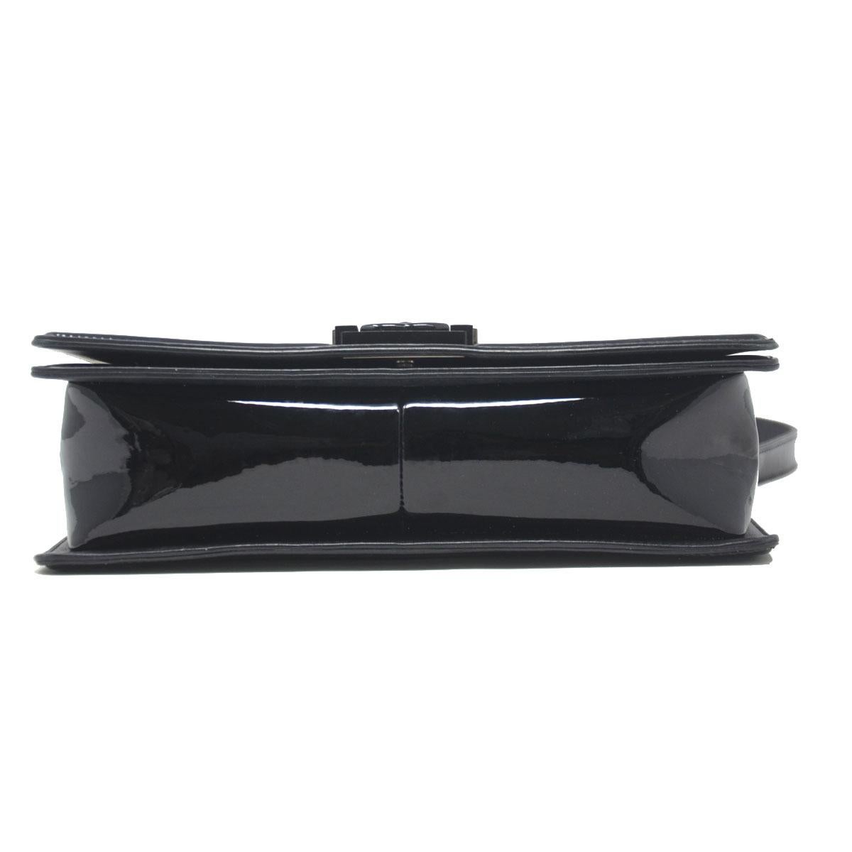 Chanel Le Boy Bag SHW Black Jumbo Patent Leather 1