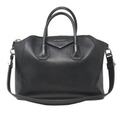 Used Givenchy Antigona Medium Black Leather Tote Handbag