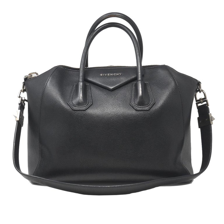 Givenchy Antigona Medium Black Leather Tote Handbag at 1stDibs | givenchy black  tote bag, givenchy antigona sale, givenchy bag sale