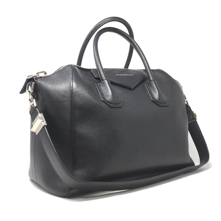 Givenchy Antigona Medium Black Leather Tote Handbag at 1stDibs givenchy black tote bag