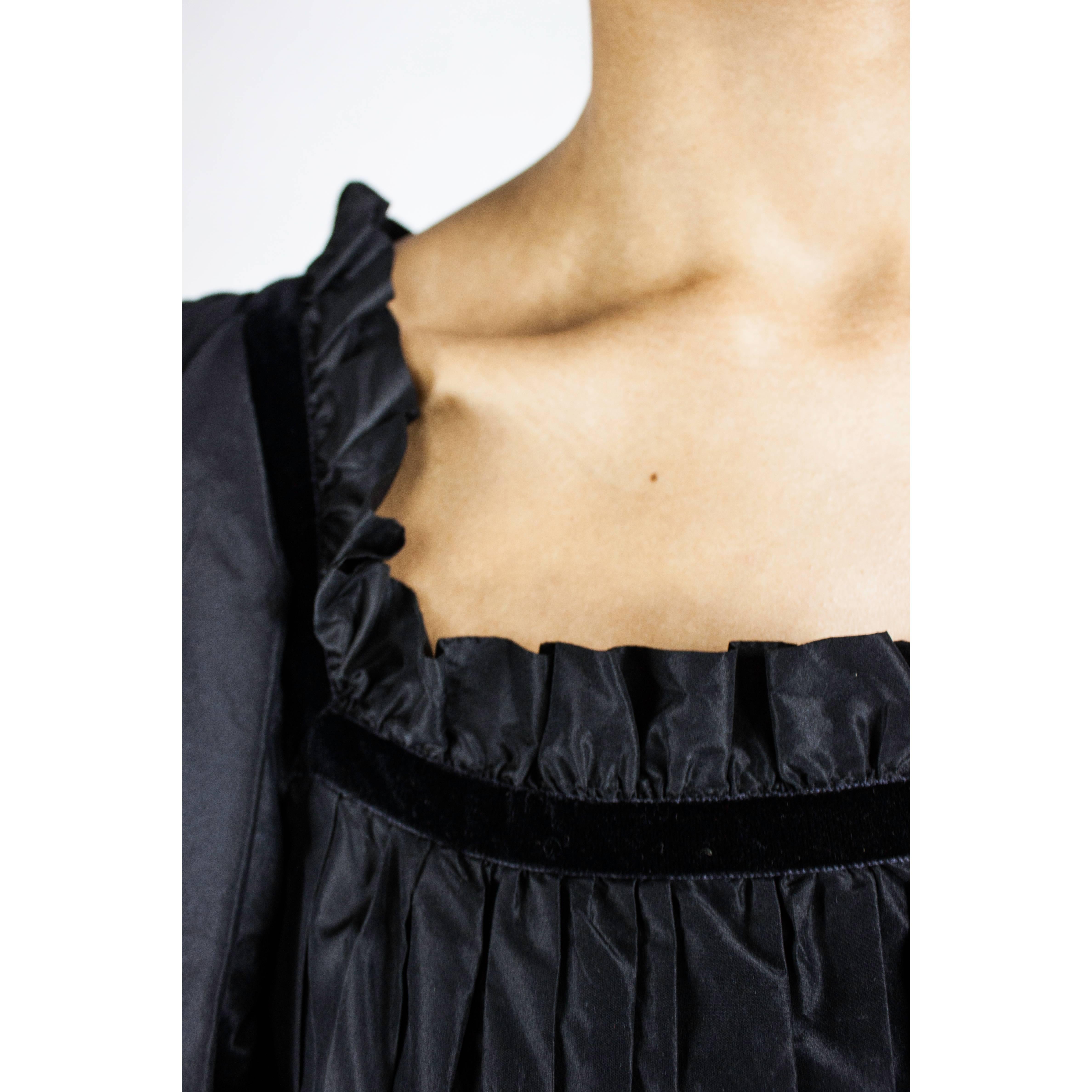  Louis Feraud couture black taffeta evening gown, Circa 1970 1