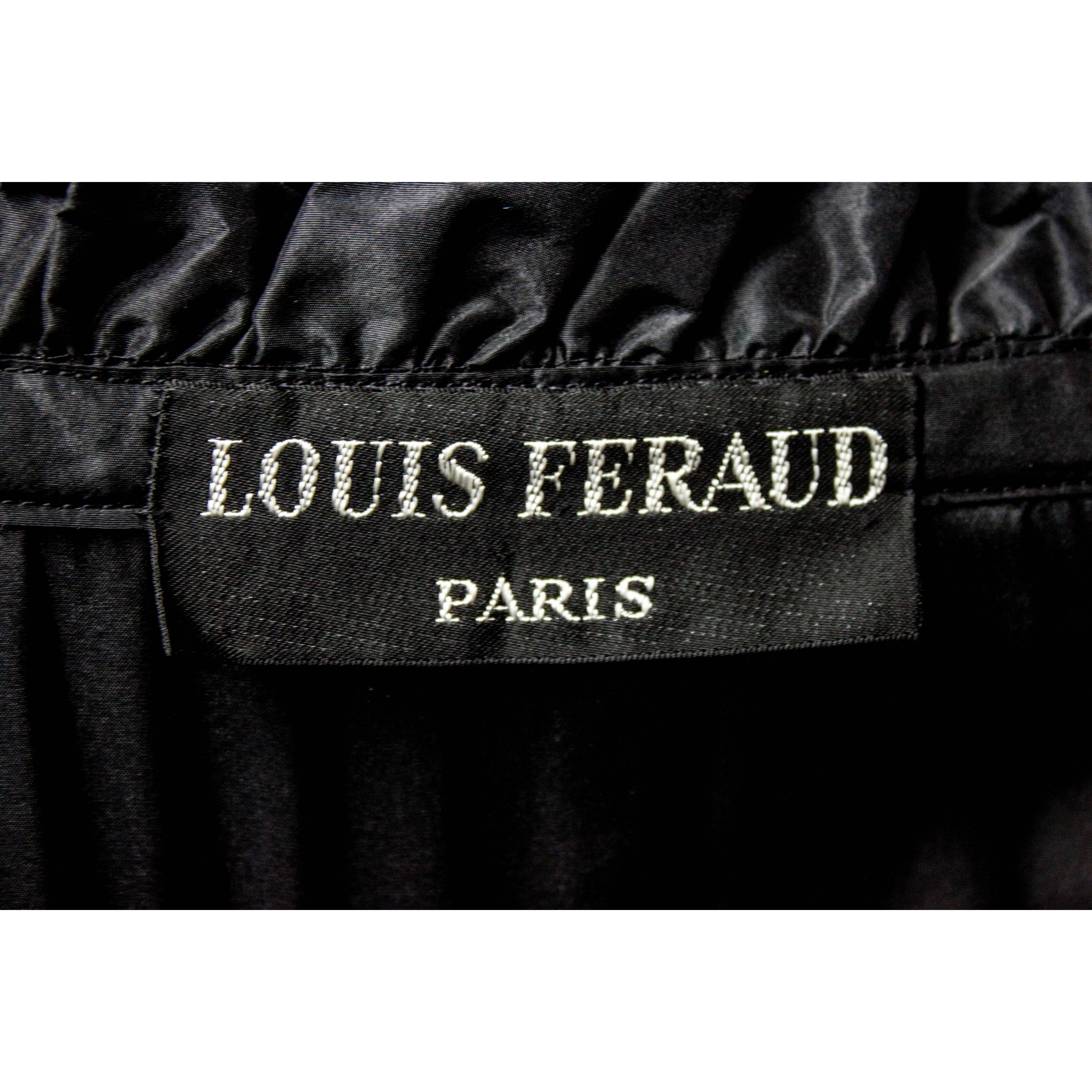  Louis Feraud couture black taffeta evening gown, Circa 1970 2