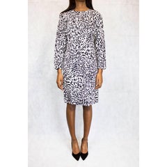 Yves Saint Laurent black and white animal print dress. Circa. 1990