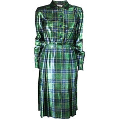 Chanel Kleid aus grünem Seidenlurex, um 1970