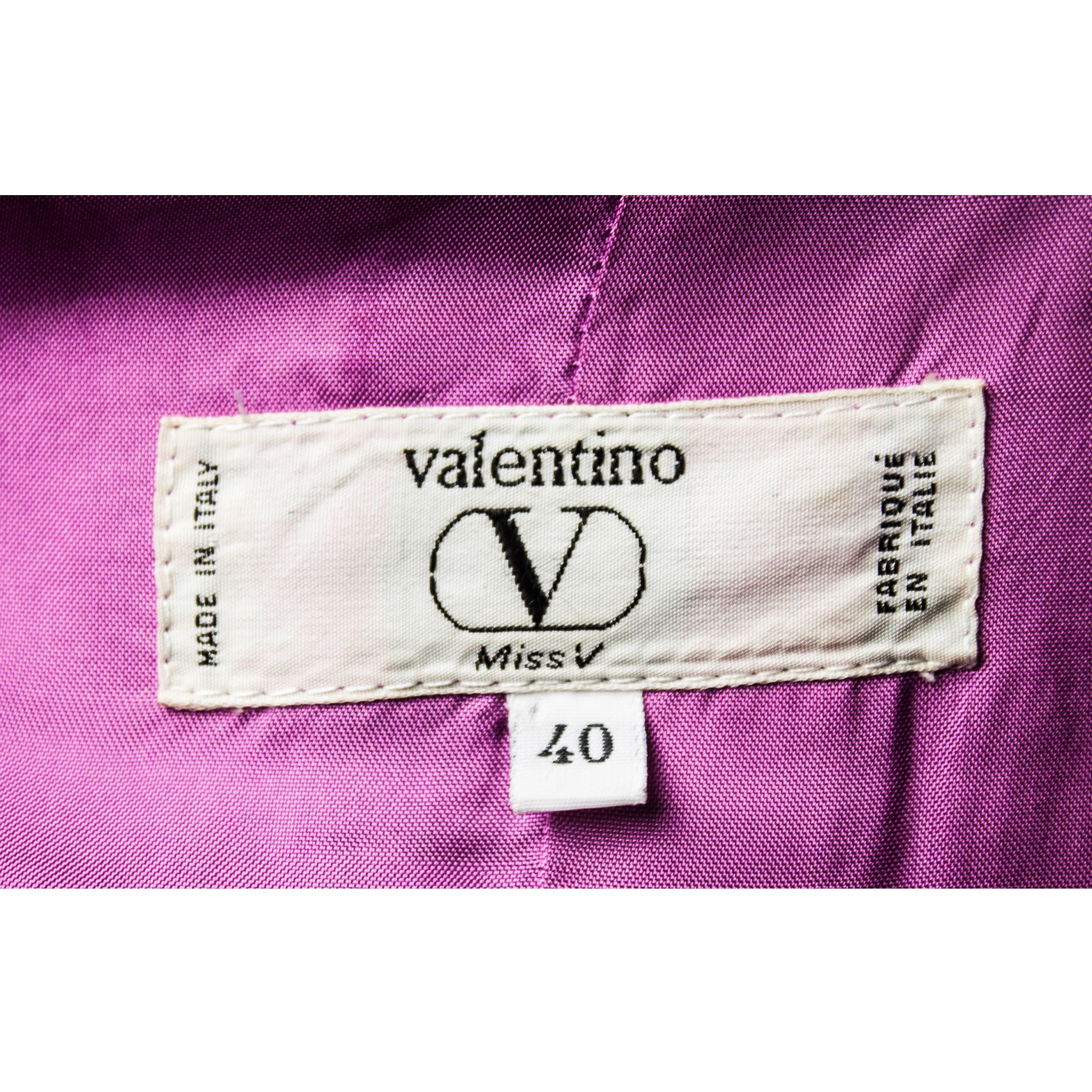 Valentino Fuchsiafarbener Wollmantel von Valentino, um 1980 im Angebot 1