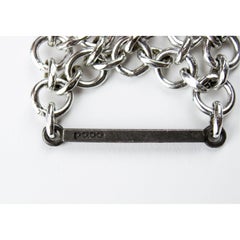 Paco Rabanne black leather and  chainmail necklace, circa 1996