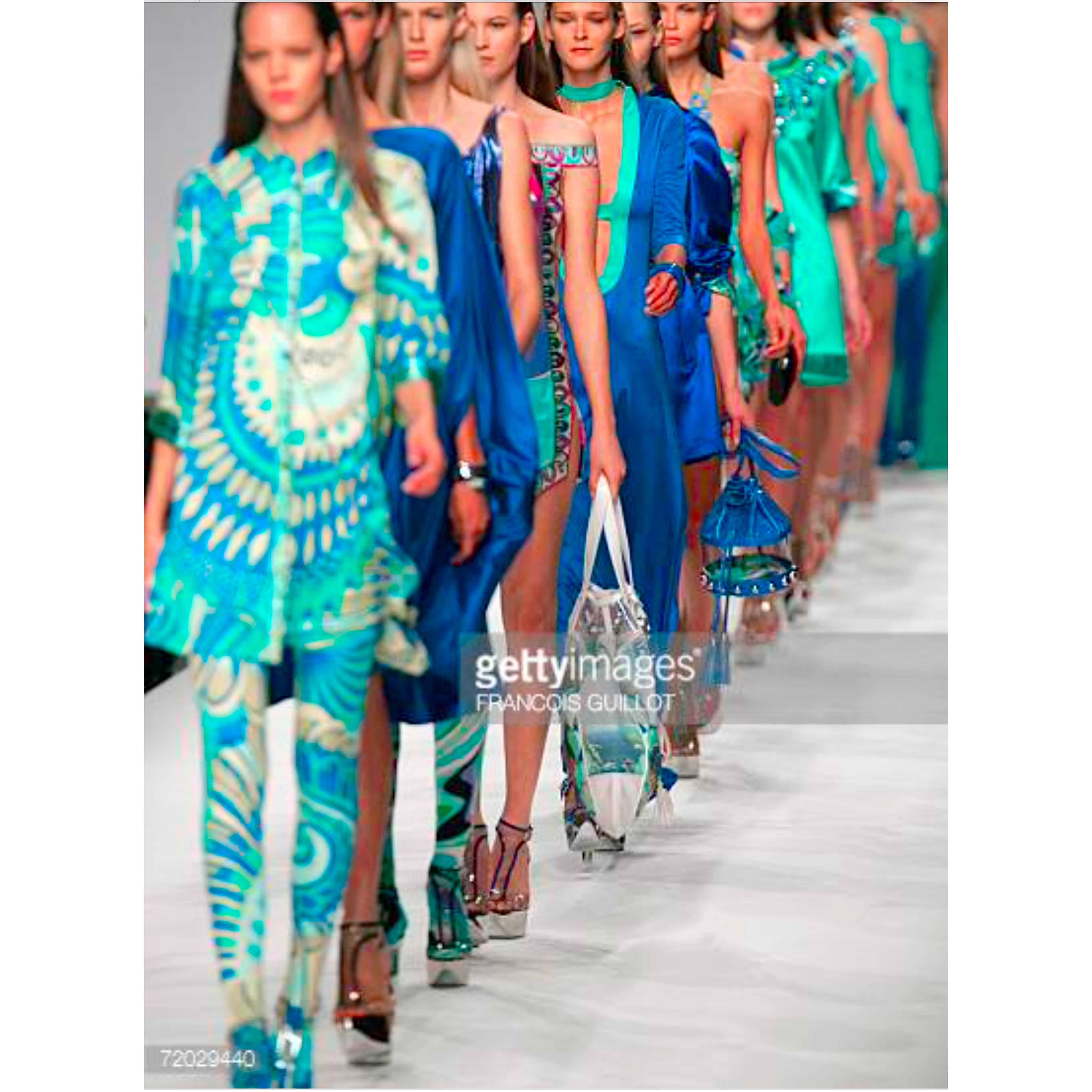 Emilio Pucci Catwalk turquoise platform shoes, Spring Summer  2