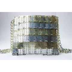 Unlabelled Paco Rabanne for Walberg gold and silver discs bag, circa 1960