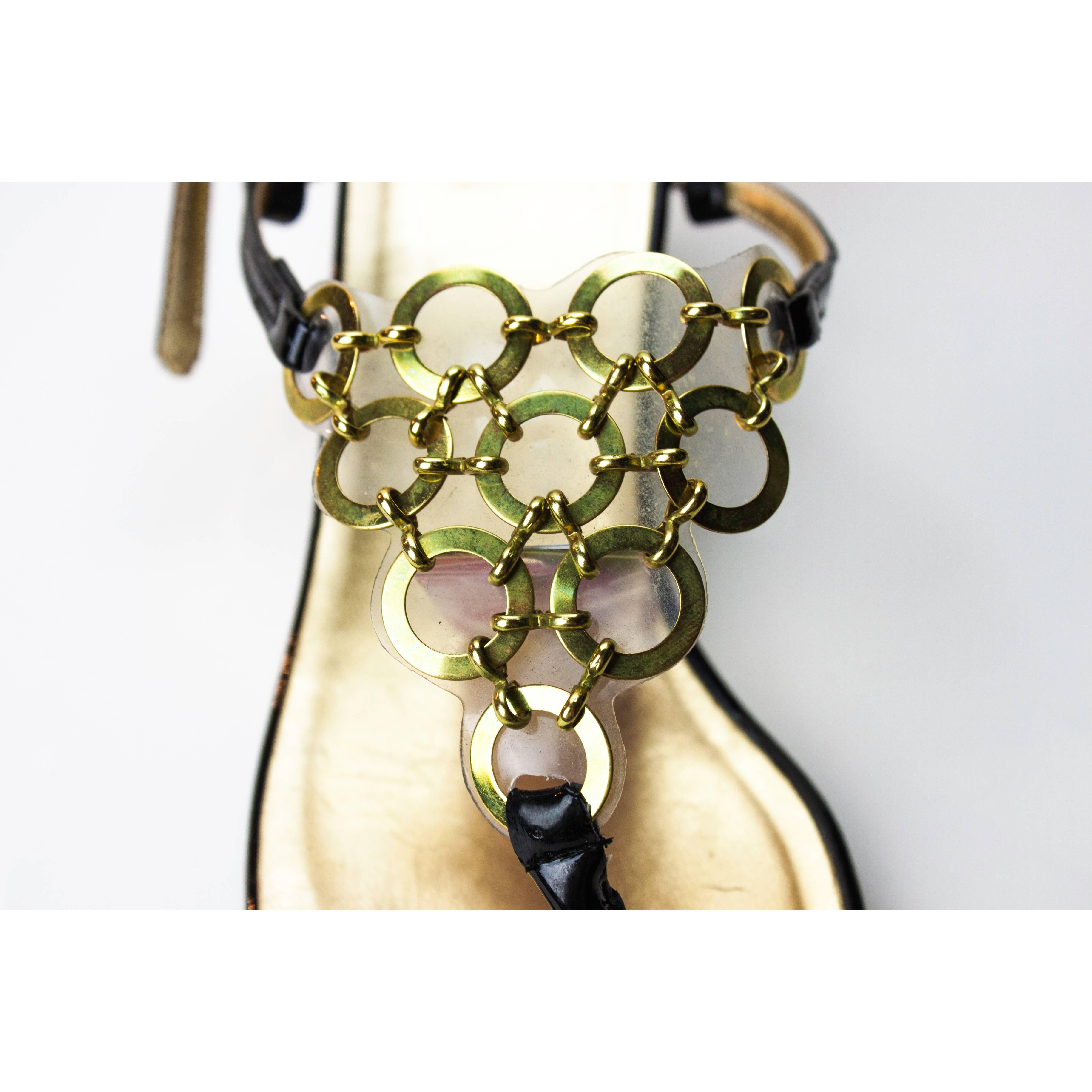 Pierre Cardin futuristic chainmail sandals, circa 1960s In Excellent Condition In London, GB