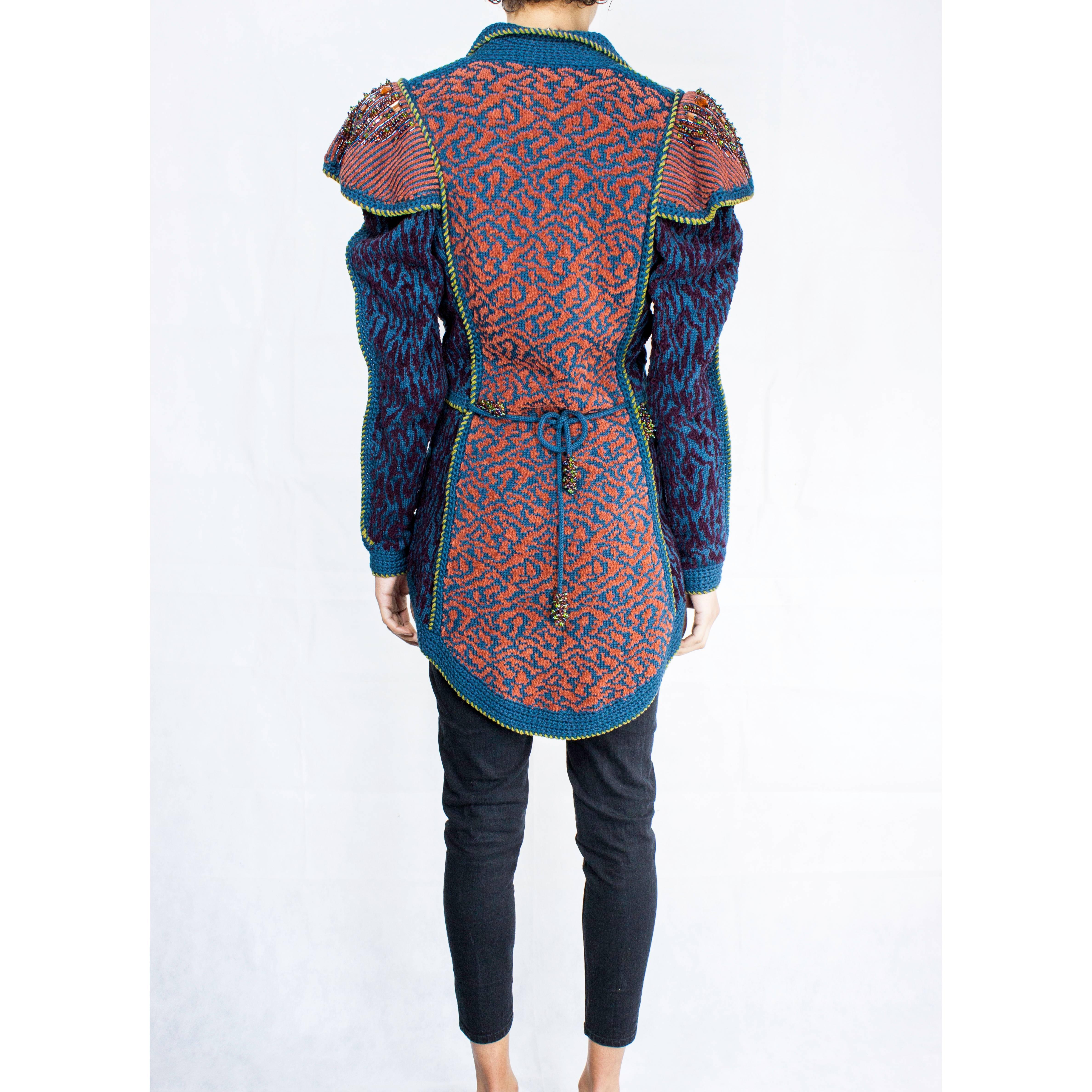 Anne Fewlass wool and cotton chenille jacket, circa 1983 In Excellent Condition For Sale In London, GB